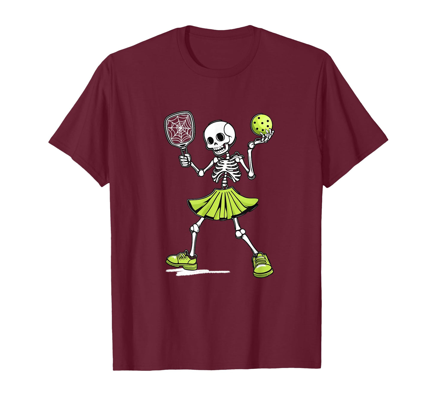 Spooky Pickleball Halloween Skeleton Costume Women T-Shirt