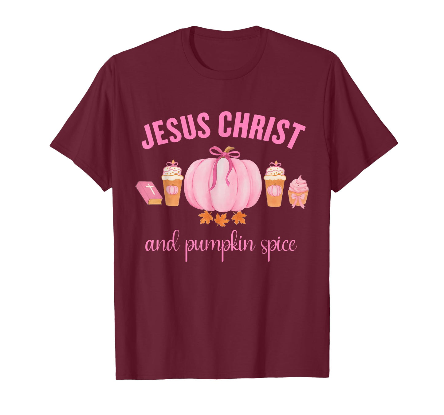 Retro Funny Fall Thanksgiving Jesus Christ and Pumpkin Spice T-Shirt