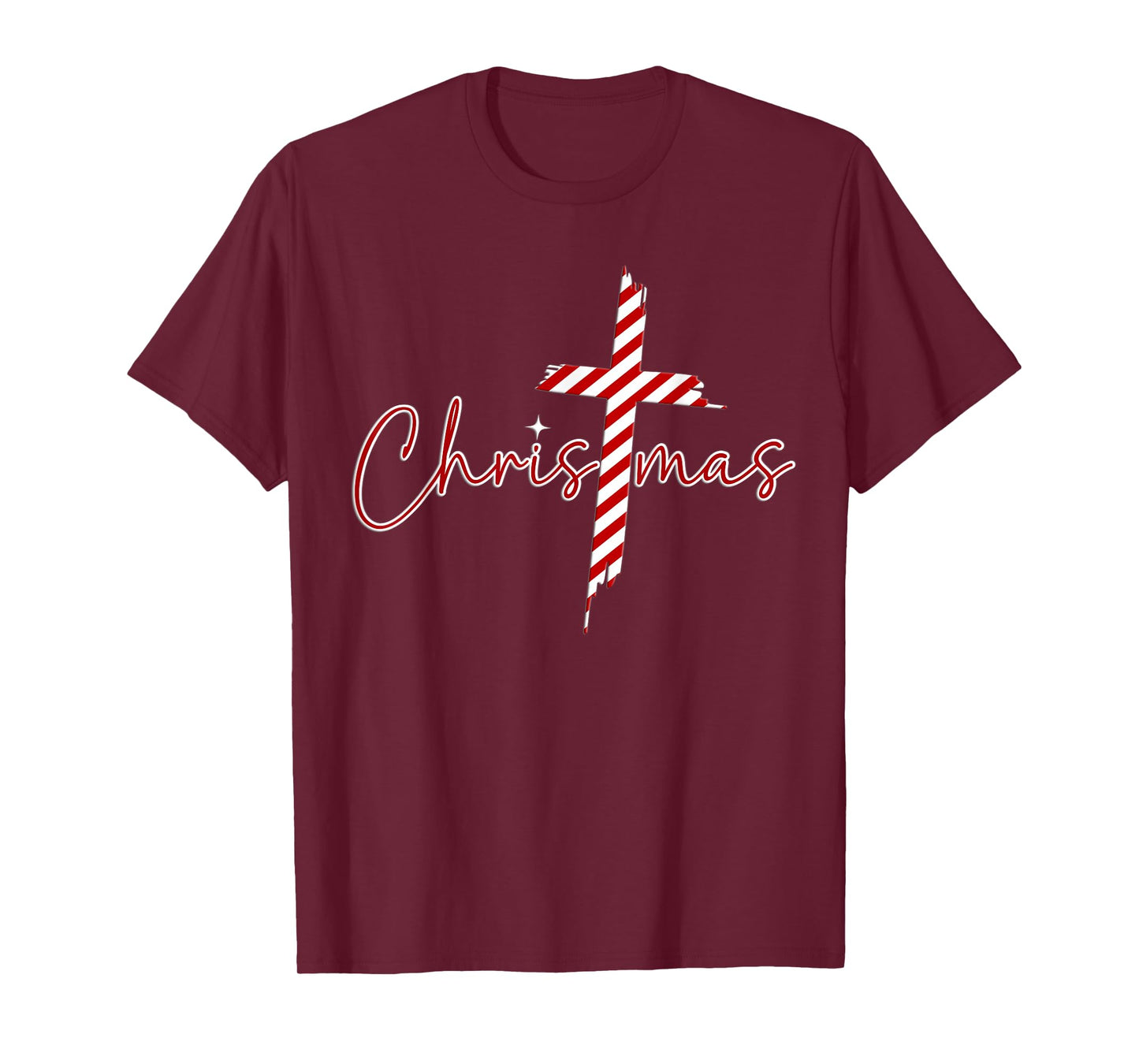 Christmas Candy Striped Cane Love Jesus Christ T-Shirt