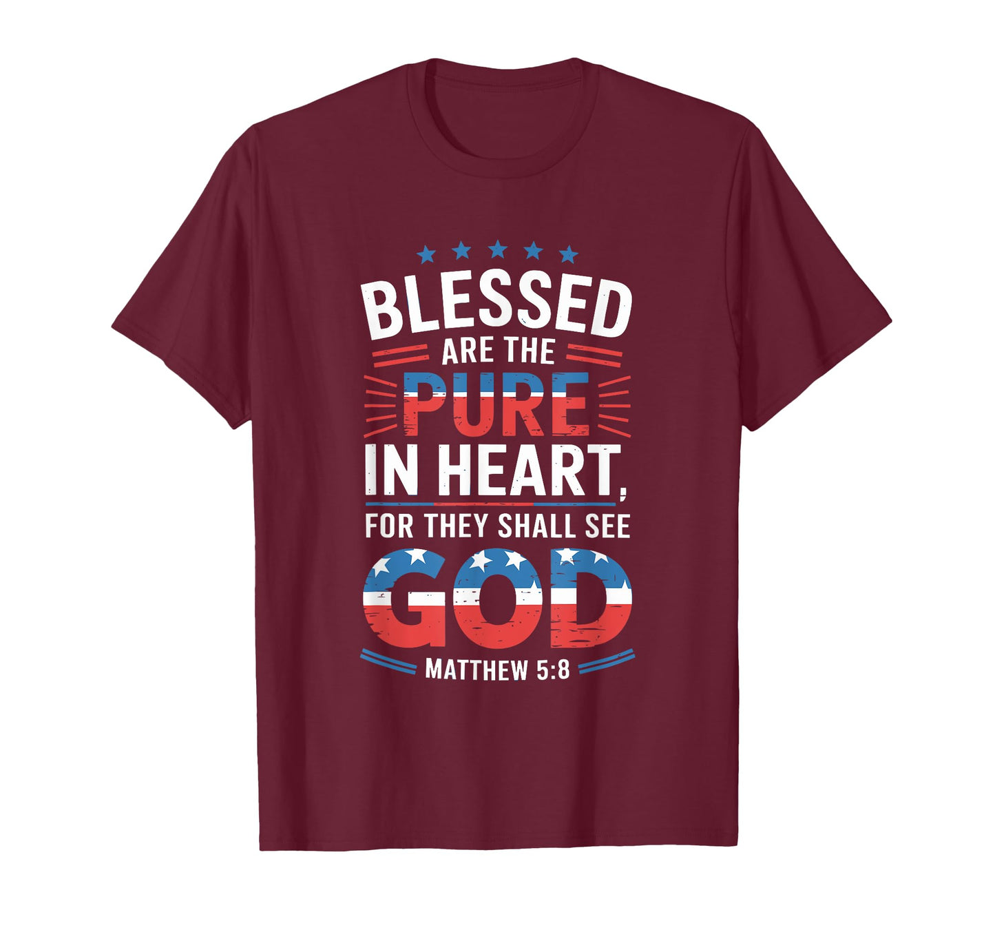 Blessed Are The Pure In Heart Christian Bible Verse T-Shirt