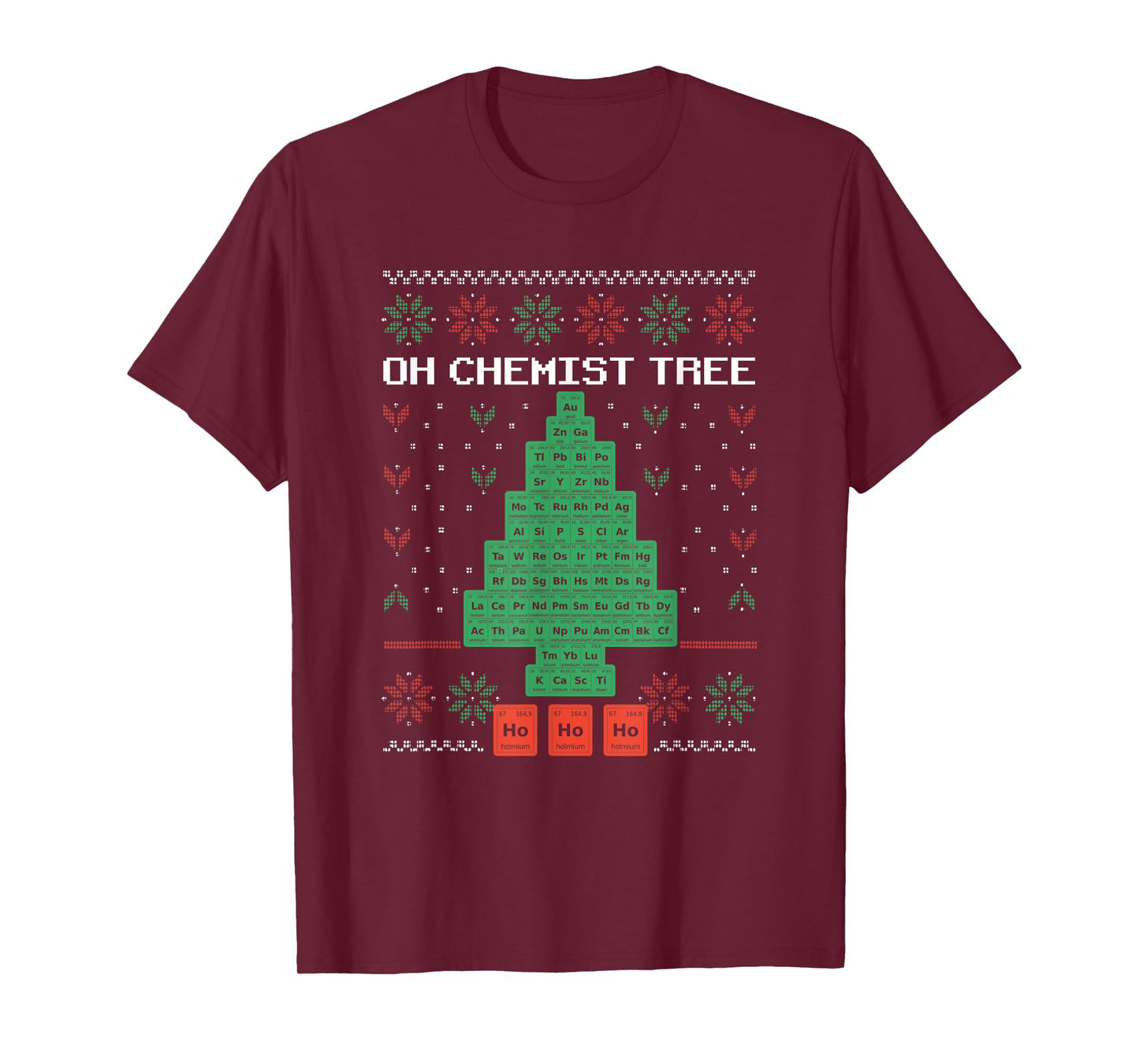 Oh Chemist Tree Merry Christmas Ugly Chemistree Chemistry T-Shirt