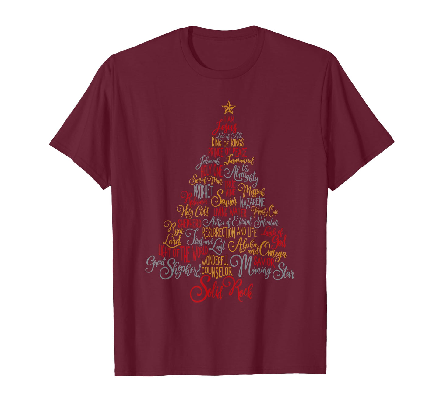 Names Of Jesus Christmas Tree Gift Amazing Xmas Tree Gift T-Shirt