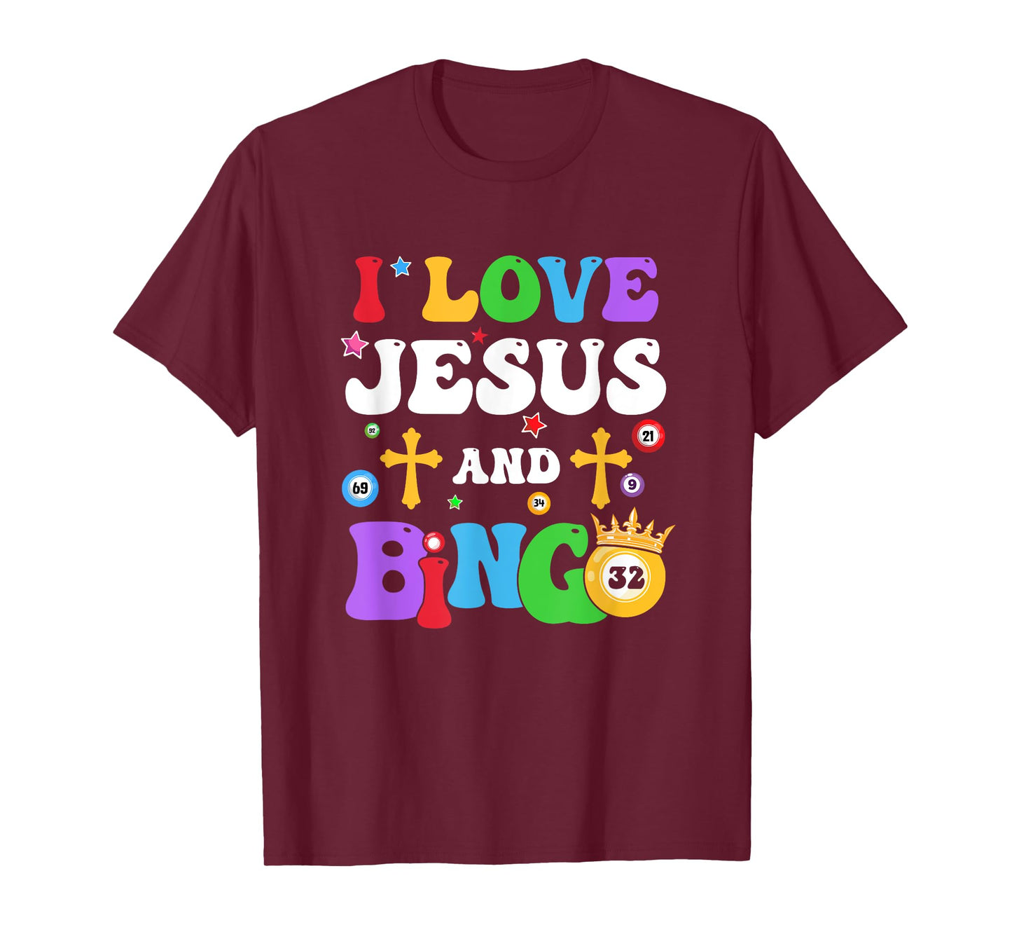 I Love Jesus And Bingo Christian Cross Board Games T-Shirt