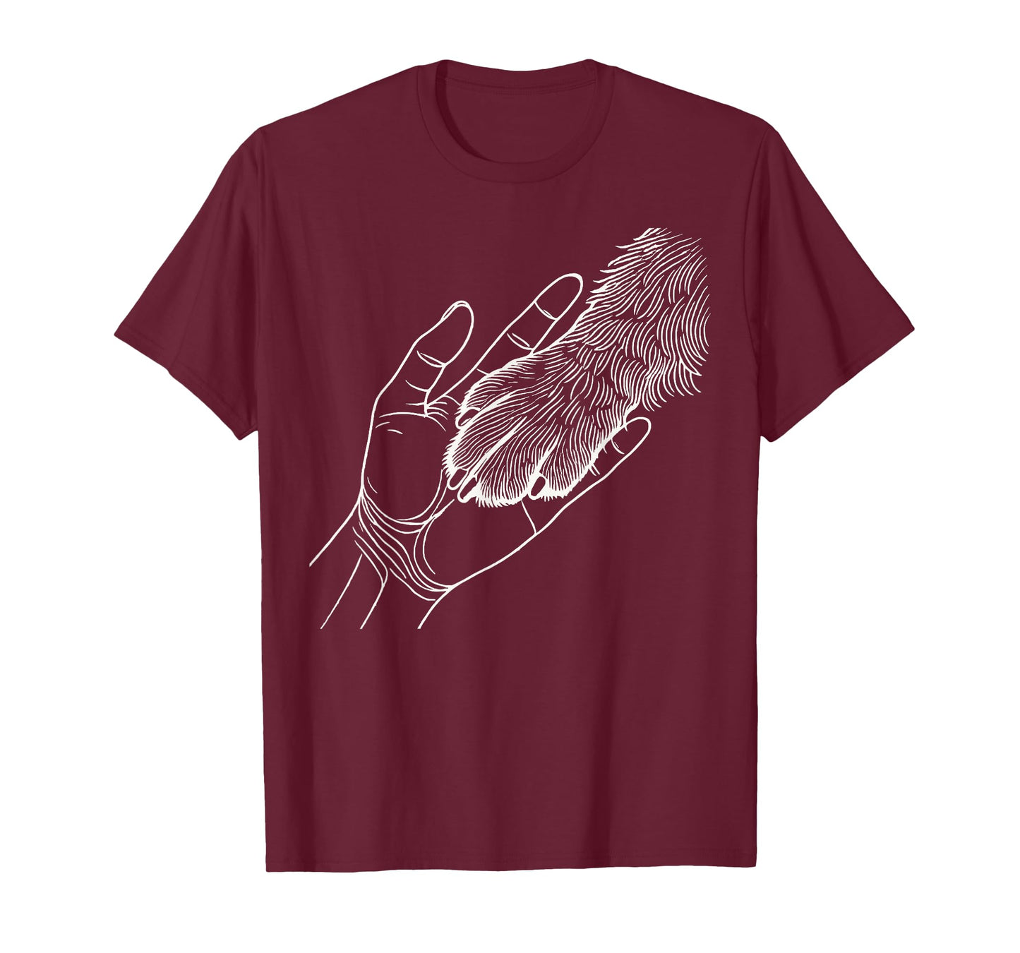 Dog And People Punch Hand Dog Man Friendship Bump Dog's Paw T-Shirt