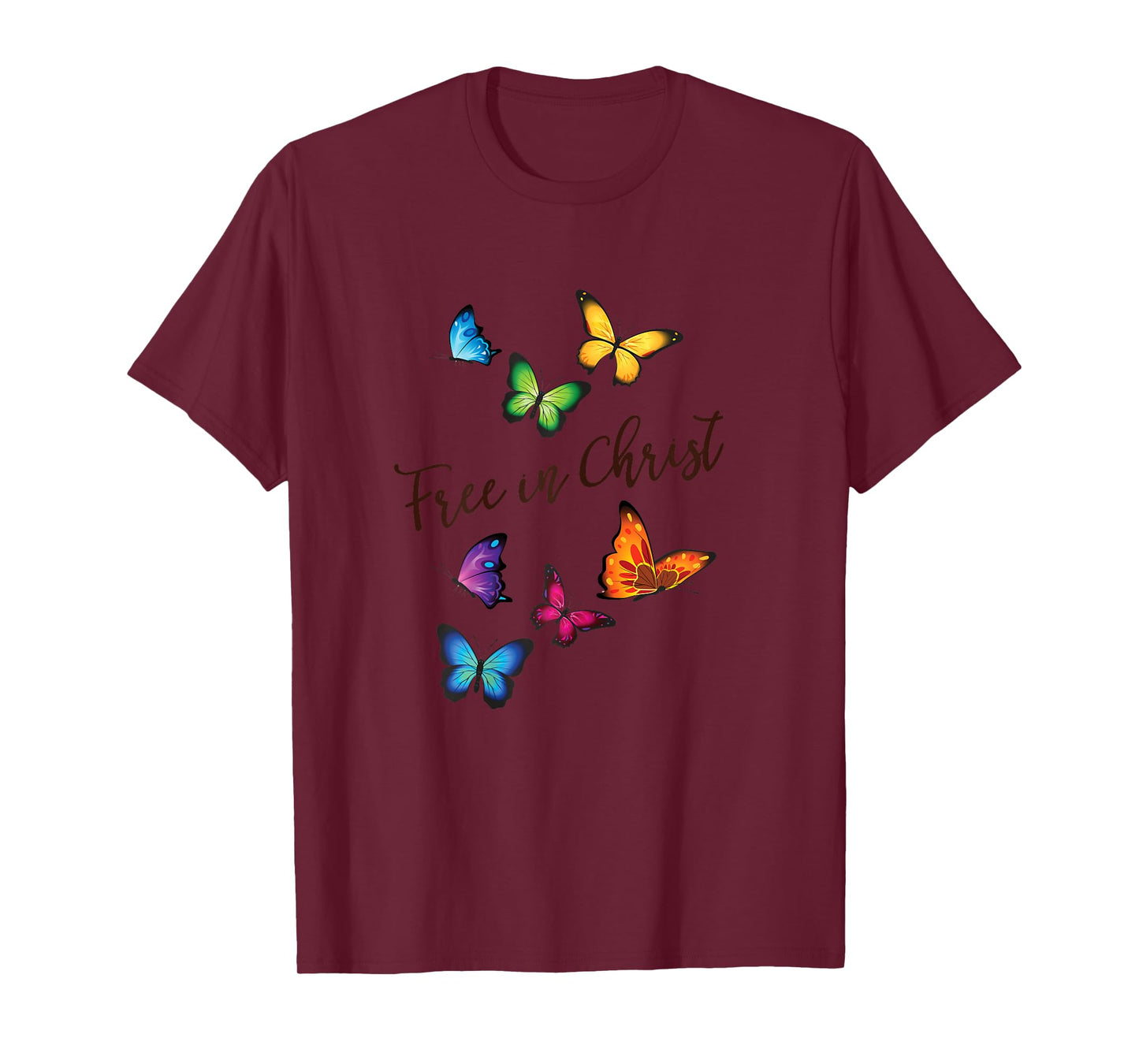 Free in Christ Christian Butterfly T-Shirt