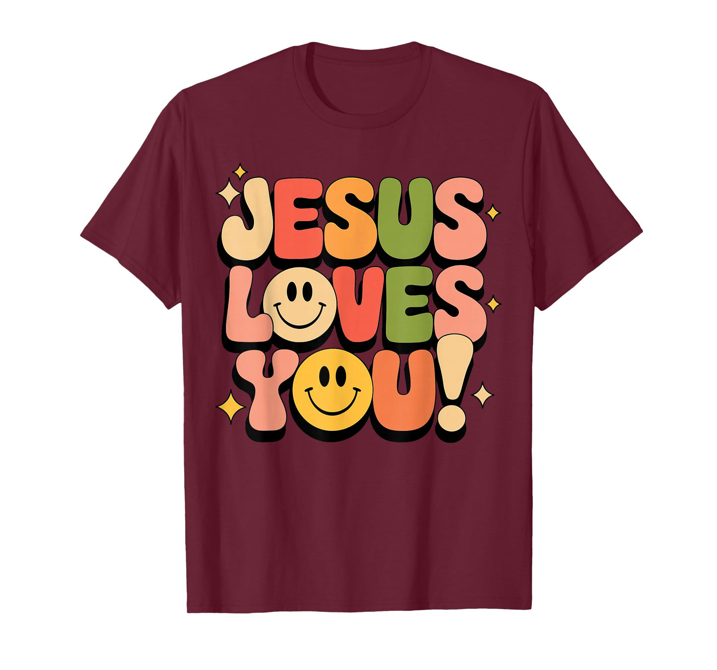 Jesus Loves You Groovy Christian Faith T-Shirt