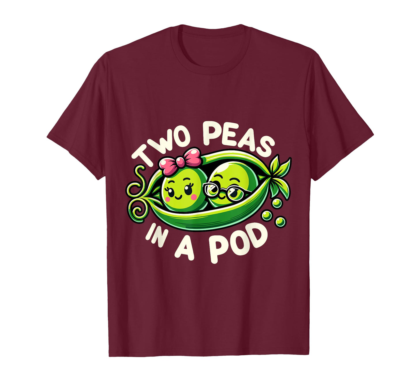 Two Peas In A Pod Funny Vegetable Lover Couples Vegan Twin T-Shirt
