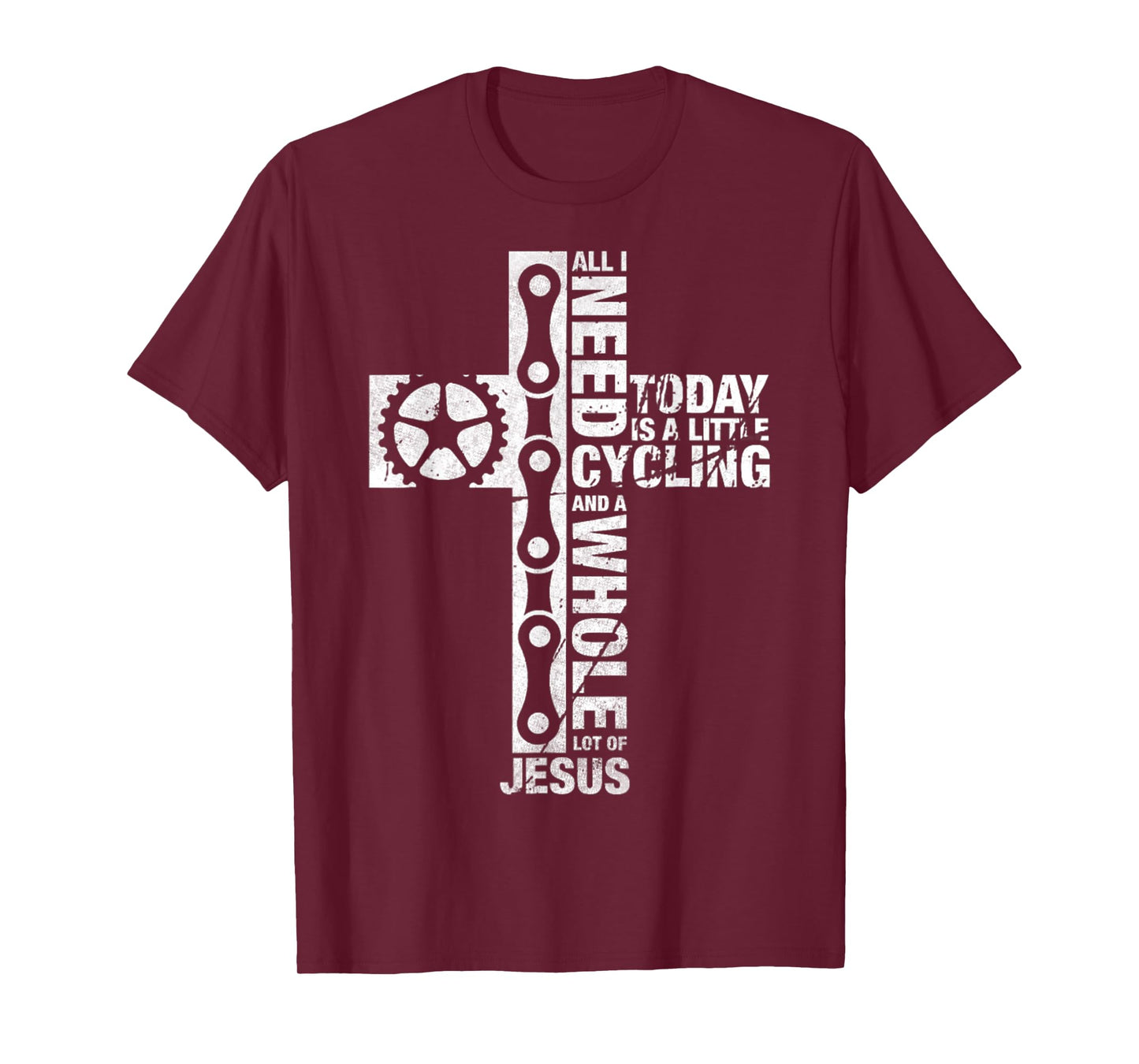 Vintage I Need Is Cycling And Jesus Christian Religious T-Shirt