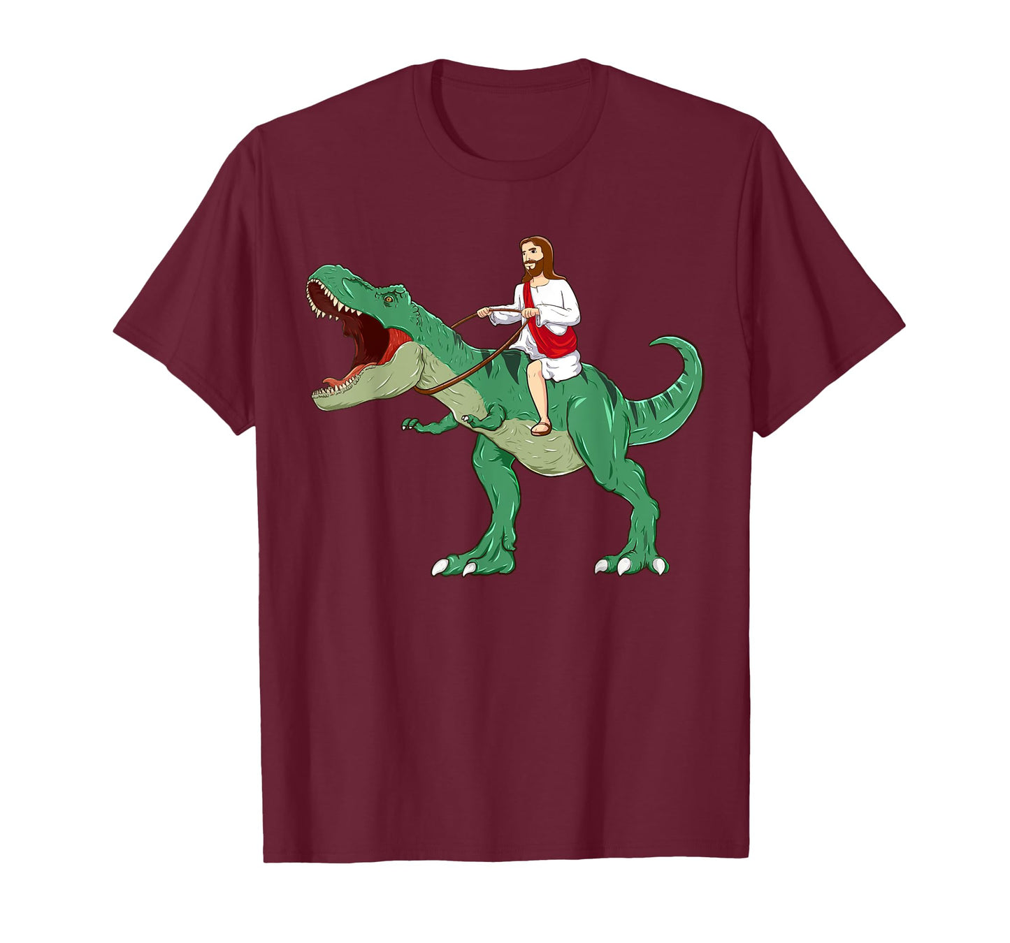 Funny Parody Jesus Riding Dinosaur Meme Dino Lover Believer T-Shirt