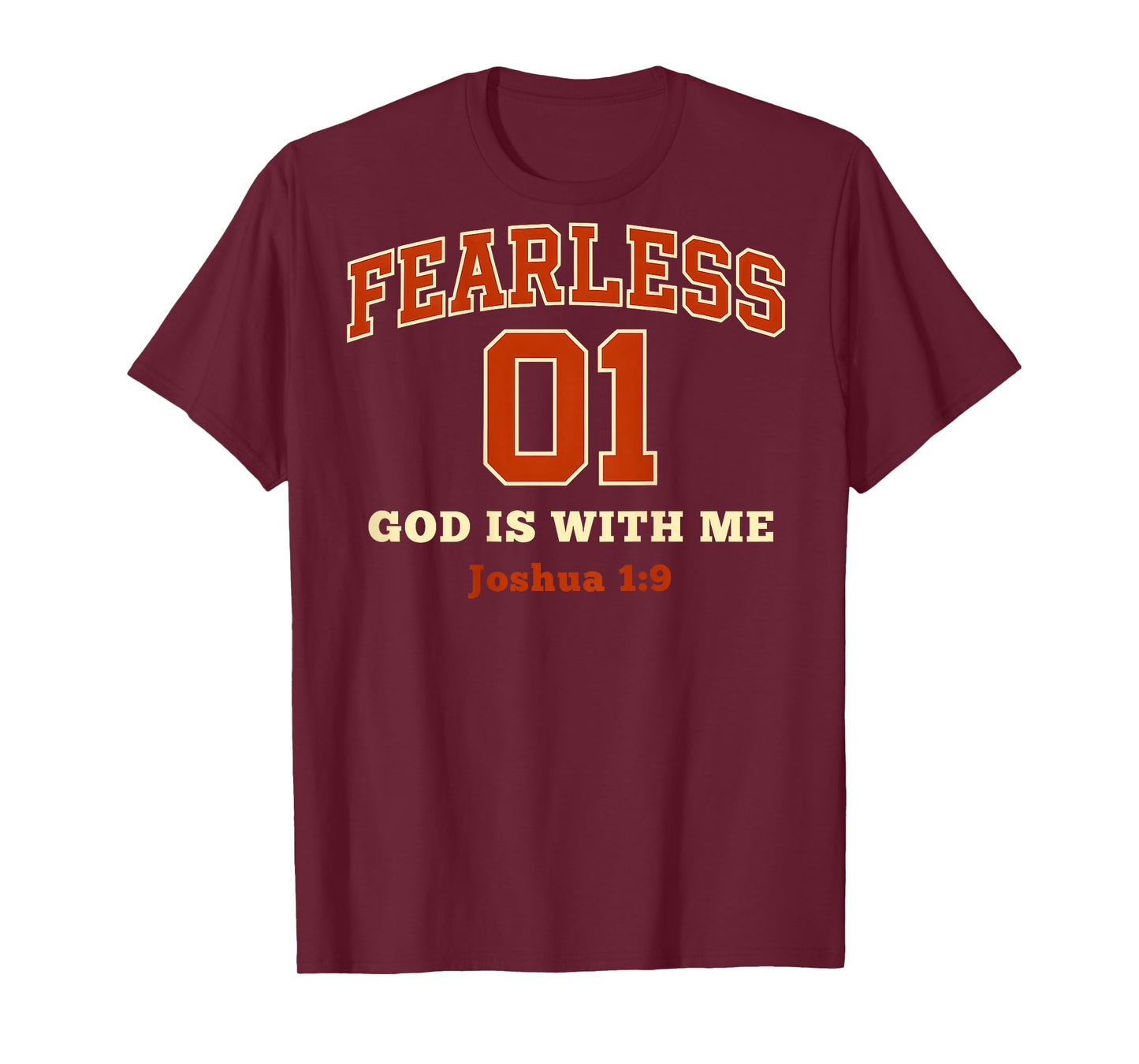 (ON Back) Fearless 01 Sports Jersey Style Joshua 1 9 Verse T-Shirt
