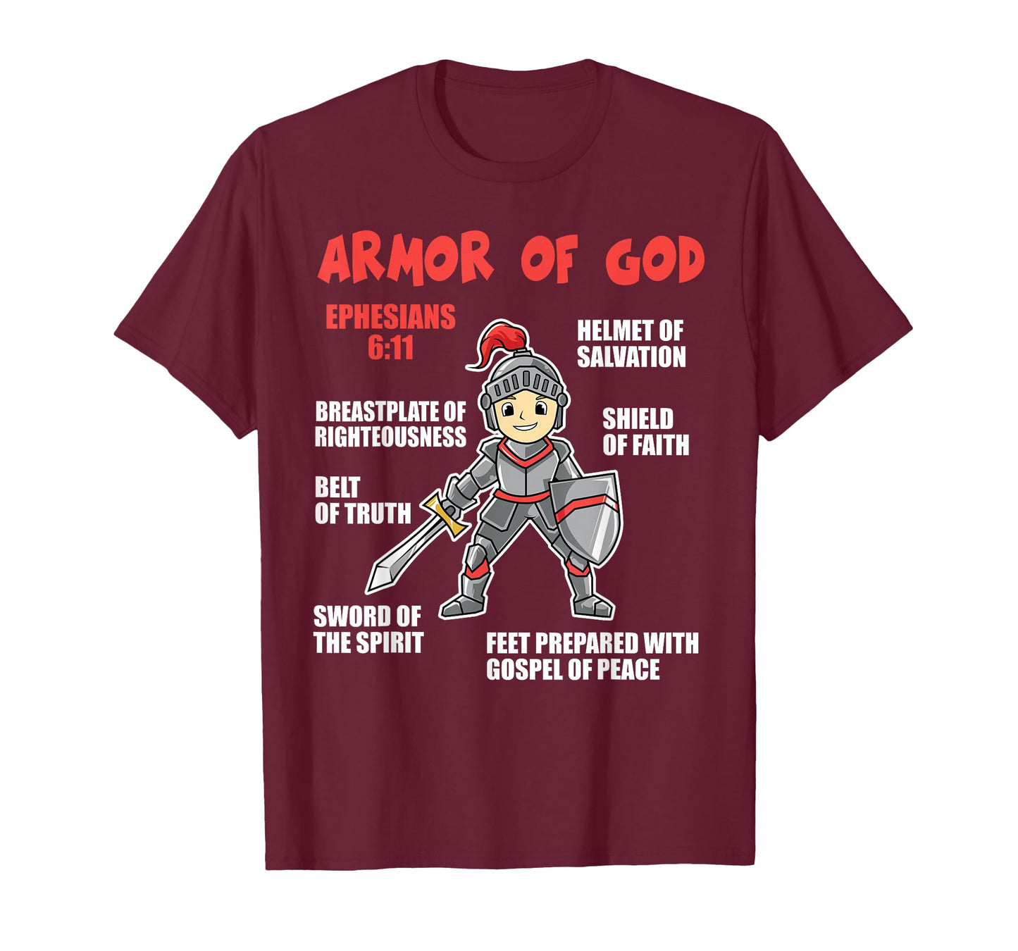 Bible Chapters For Kids Put On The Full Armor Of God T-Shirt