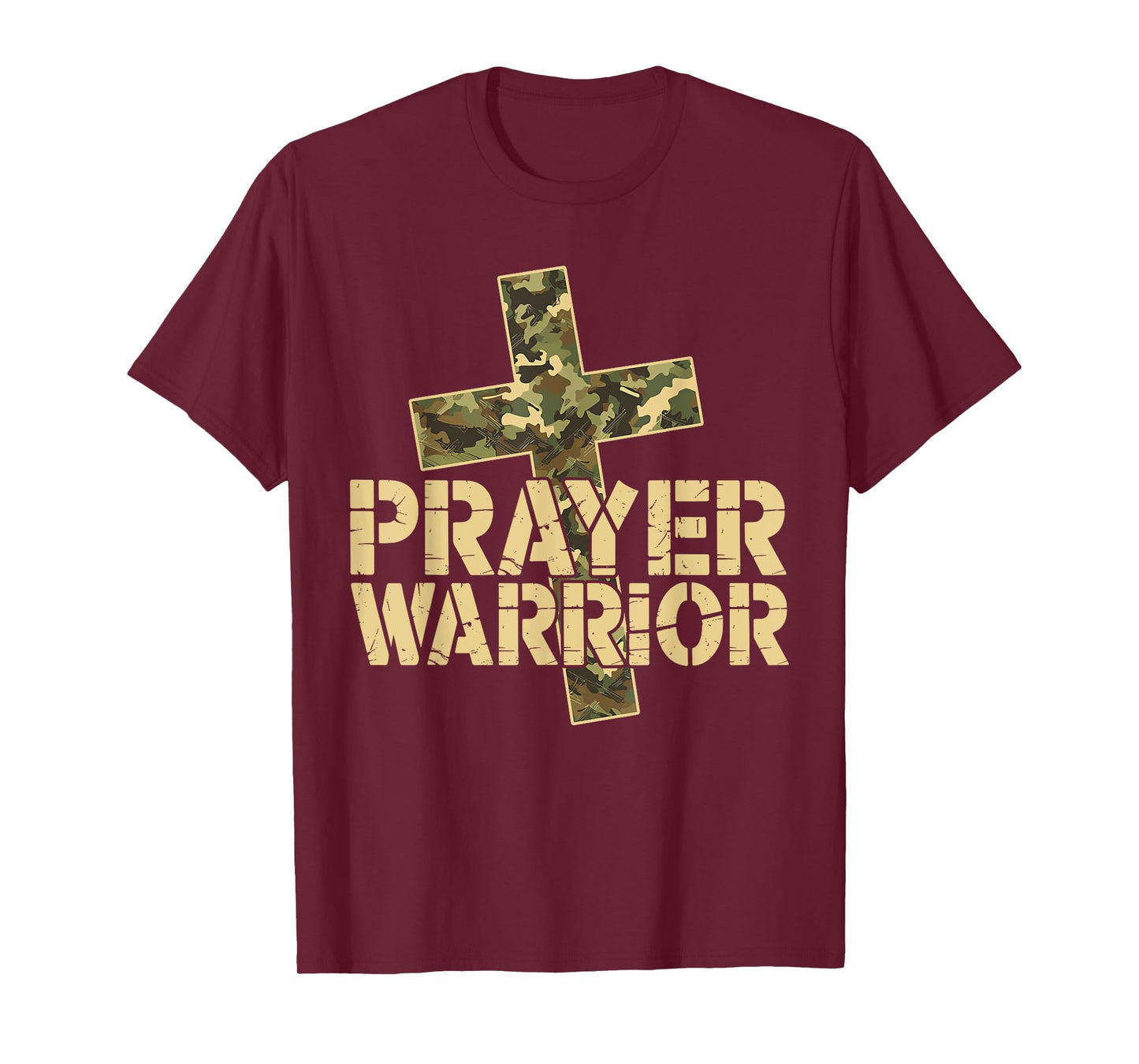 Prayer Warrior Faith God Cross Camo Jesus Christian Women T-Shirt