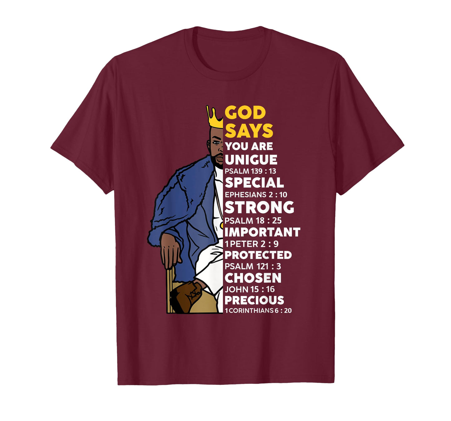 Black History God Says You Are African Christian Men Boys T-Shirt