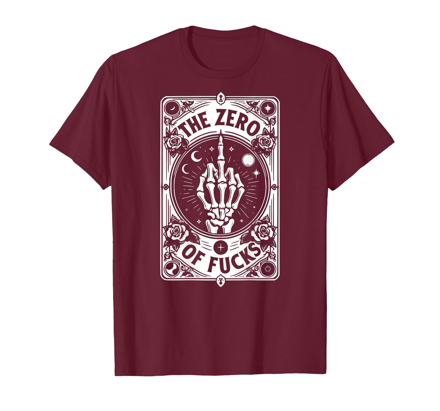 The Zero Of Fucks, Tarot Card, Sublimation - On Back T-Shirt