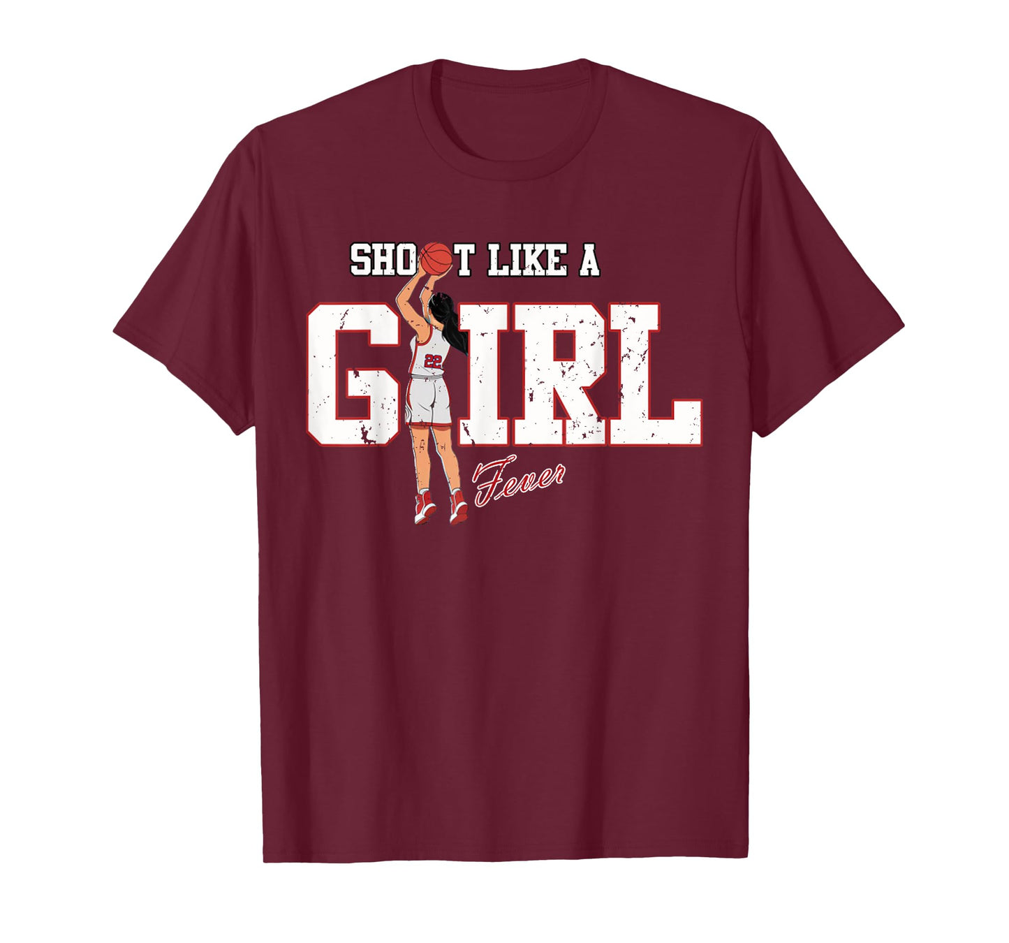 Retro Sport Quote Shoot Like A Girl Basketball Funny Player T-Shirt