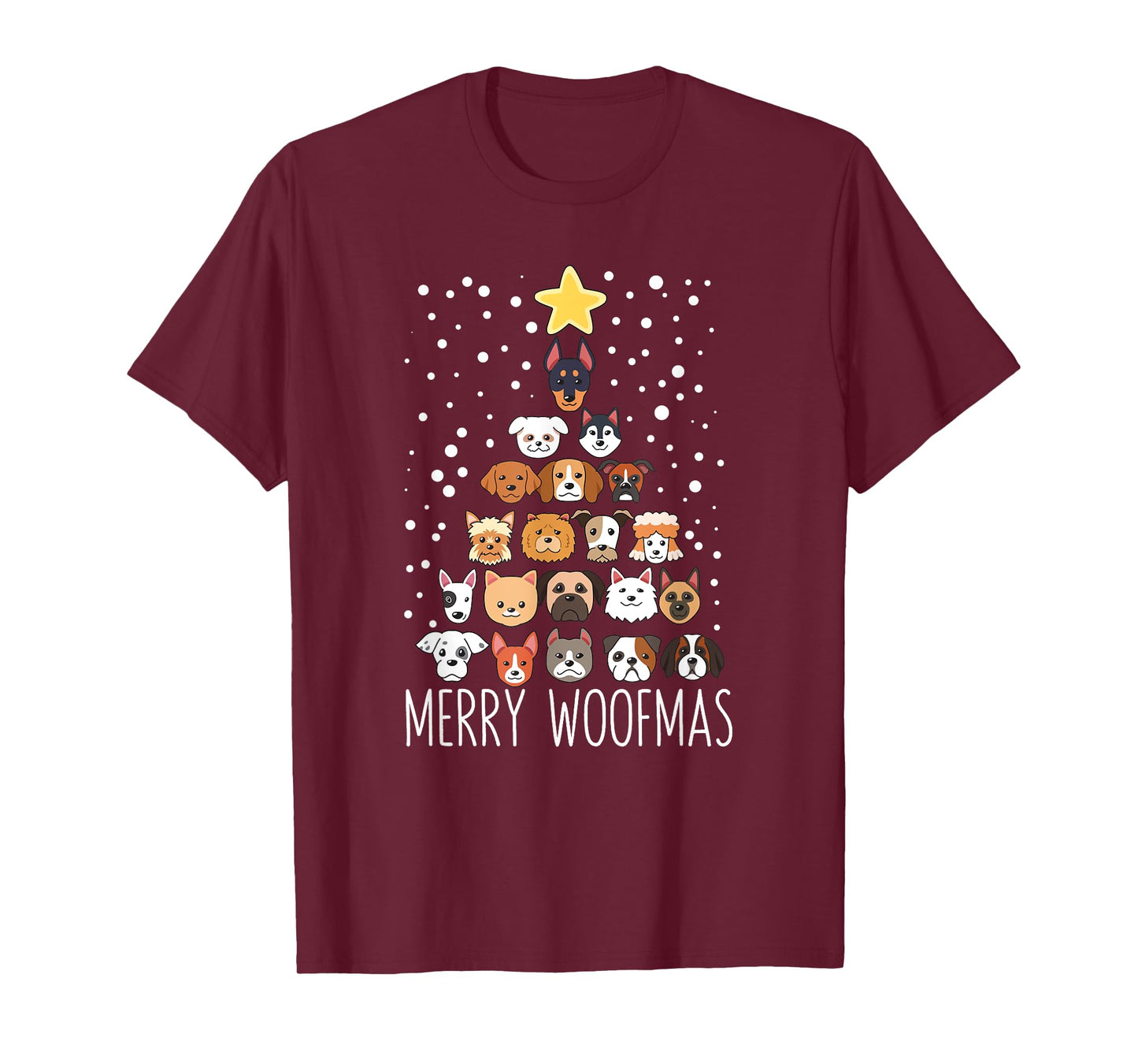 Woof Christmas Tree Dog Lovers Puppies Dogs Merry Woofmas T-Shirt for Men Women Kids
