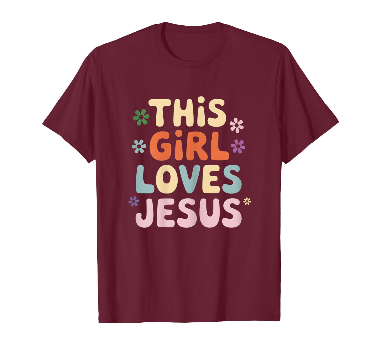 This Girl Loves Jesus Christian Faith Retro God Prayer T-Shirt