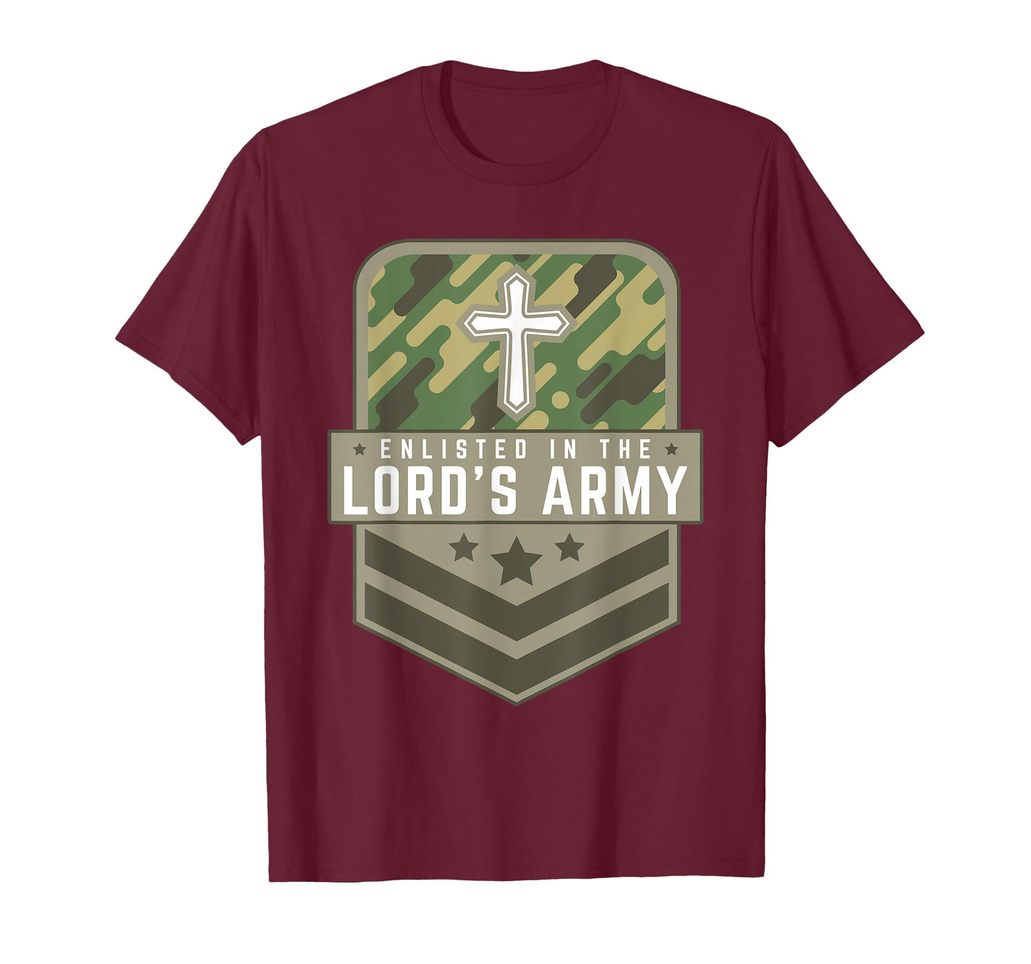 Enlisted in the Lord's Army Faith Religious T-Shirt Cross T-Shirt