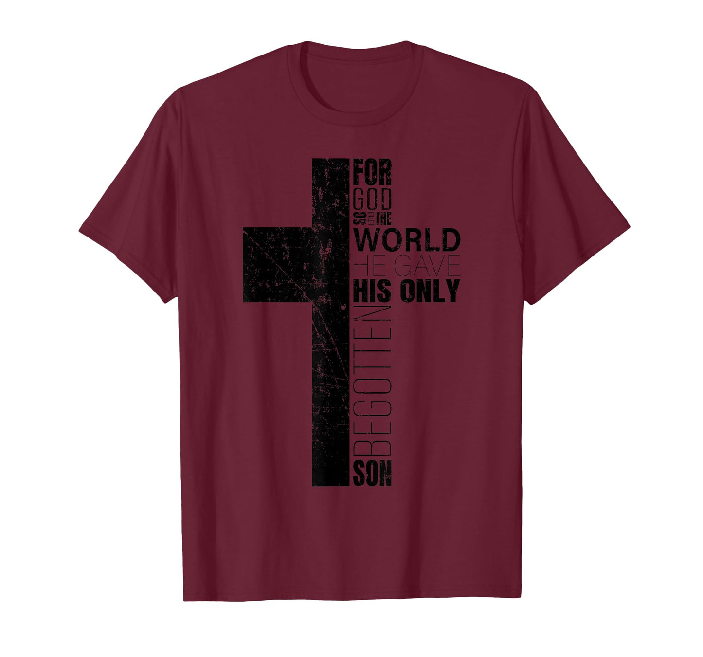 John 3:16 Christian Cross Bible Verse Religious Scripture T-Shirt