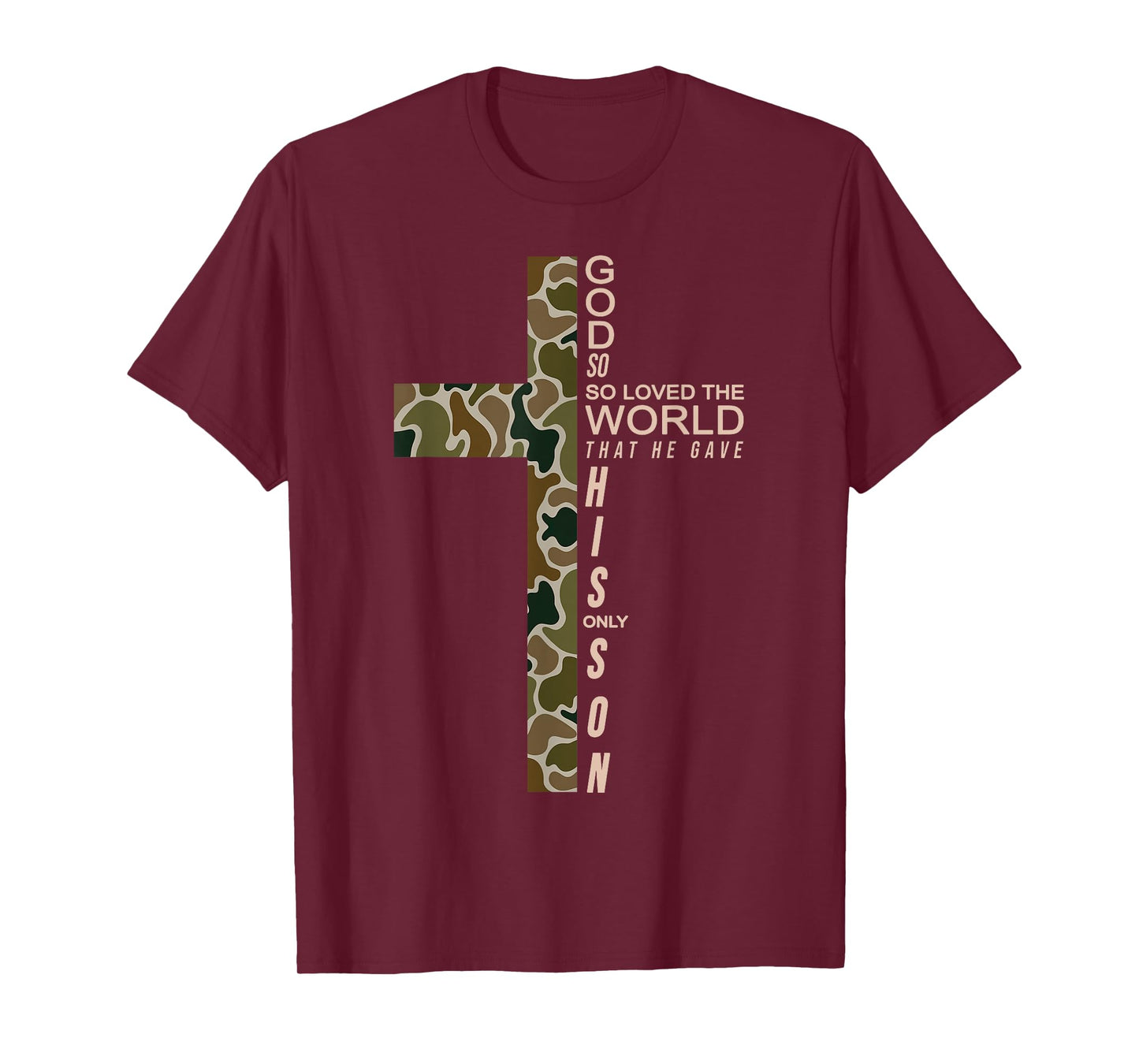 Jesus Son of God Camo Christ Cross Christian 9 John 3:16 T-Shirt