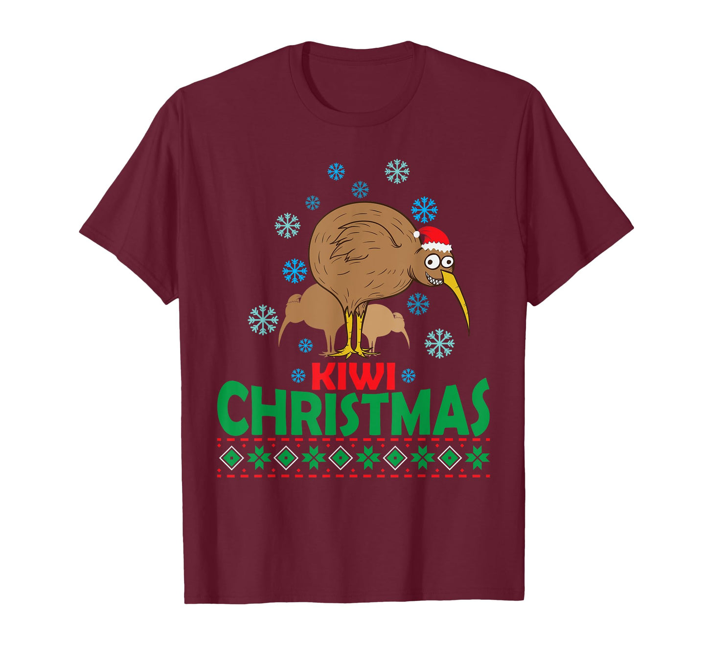 funny Xmas Santa Claus ugly Christmas kiwi bird Ugly Christmas with Kiwi Bird from New Zealand T-Shirt