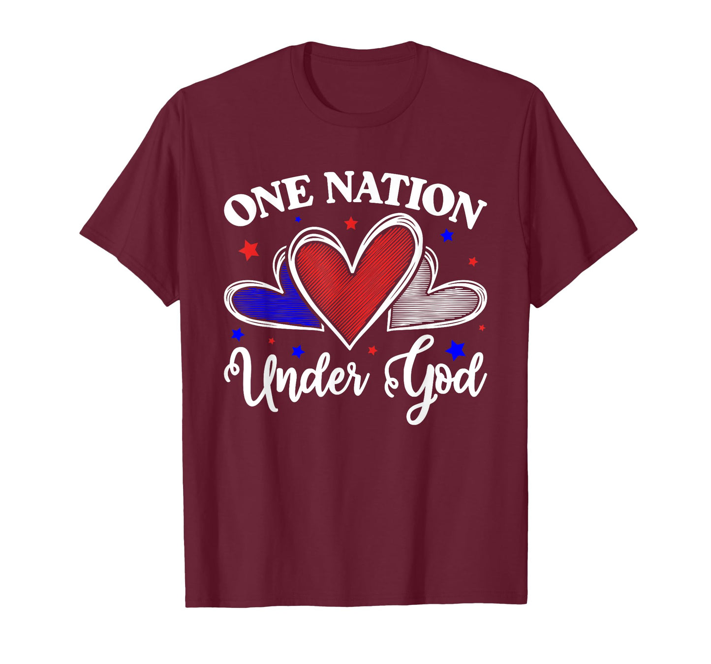 One Nation Under God Jesus Blessed American Flag T-Shirt