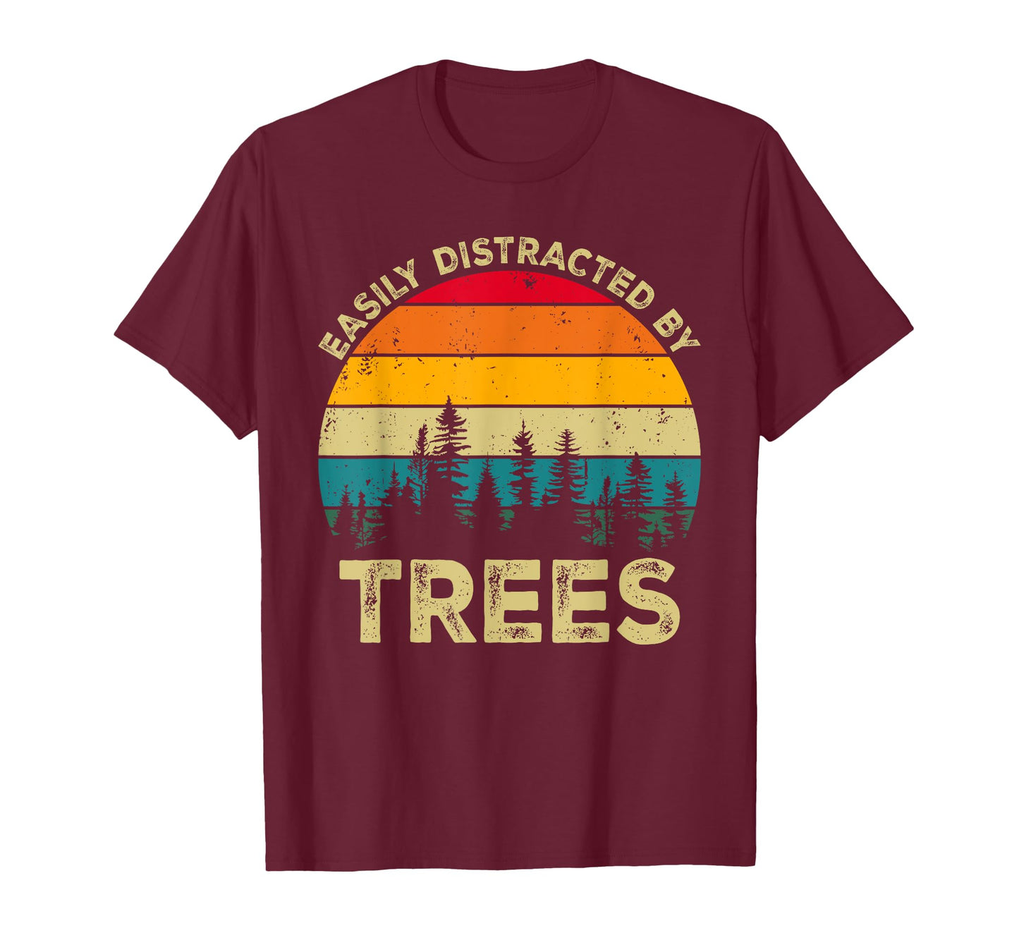 Nature, Tree Lover Tees by T&T Easily Distracted By Trees, Vintage Funny Tree Unisex-Adult T-Shirt