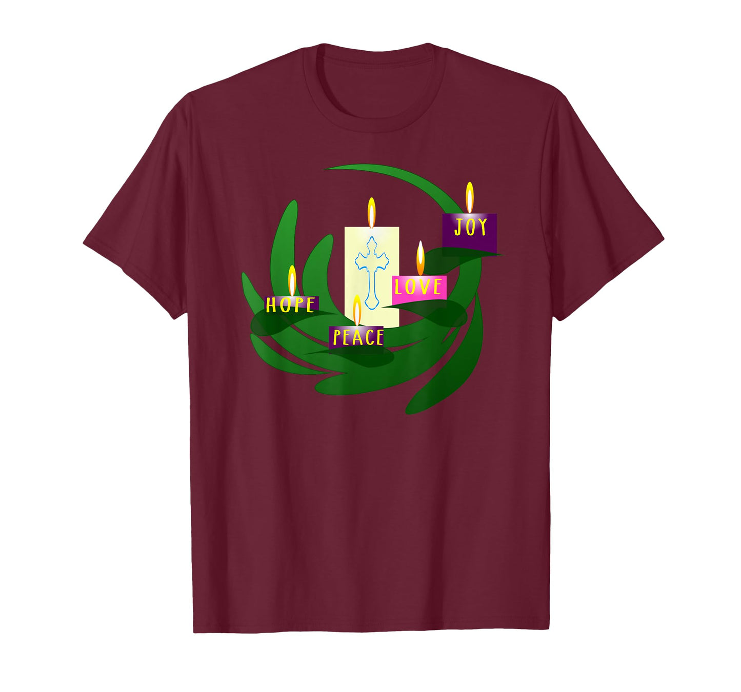 Advent Wreath Christmas Candles T Shirt Tee T-Shirt