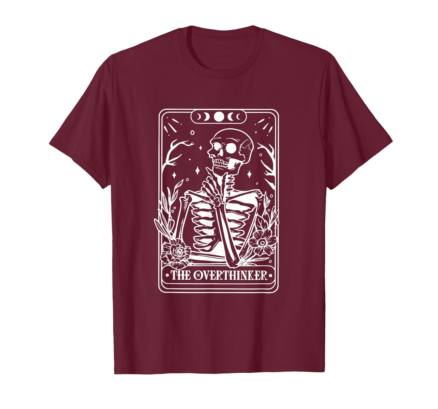 The Overthinker Tarot Card Skeleton Funny Halloween T-Shirt