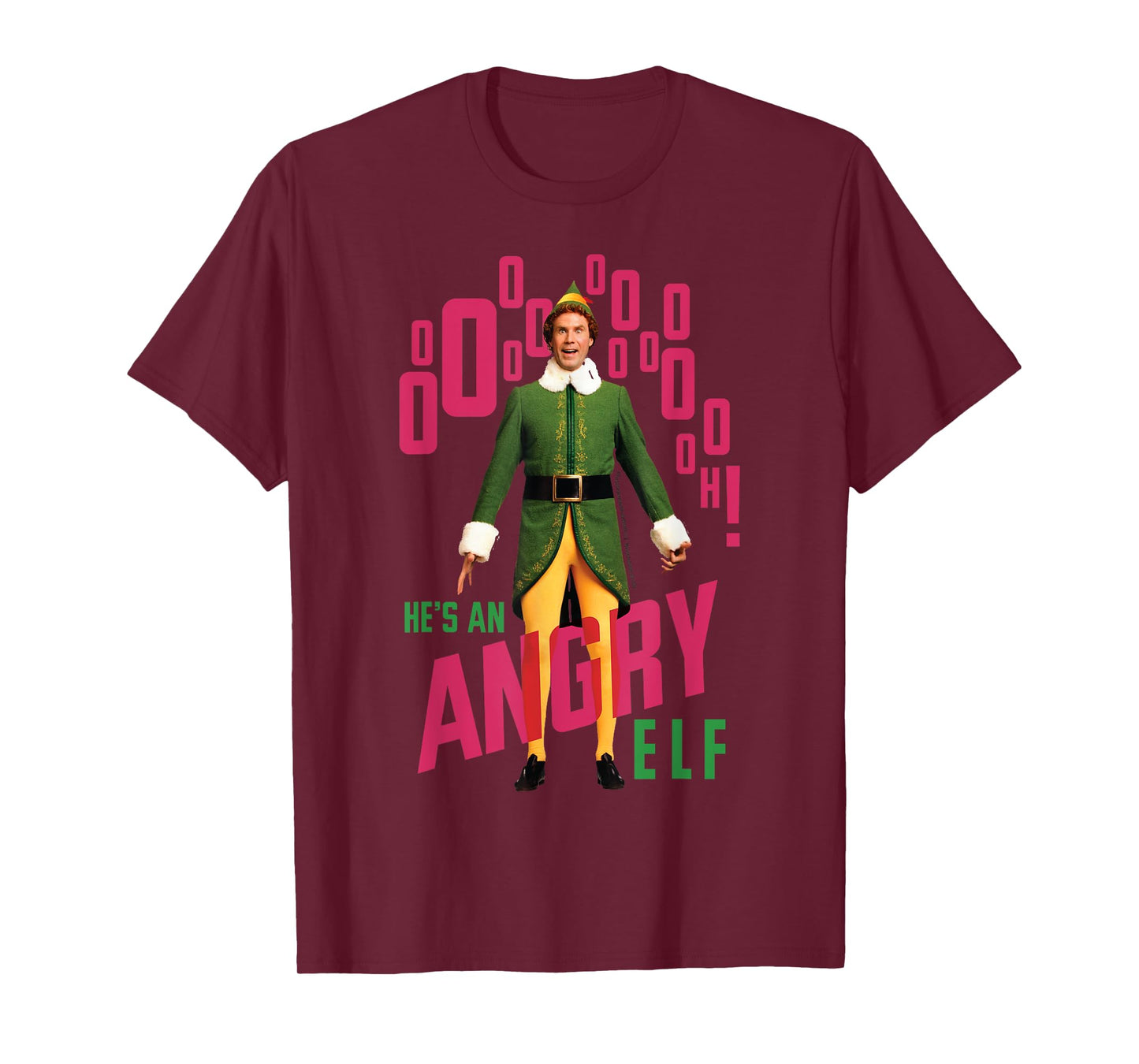 Elf Buddy He's An Angry Elf Quote Christmas T-Shirt