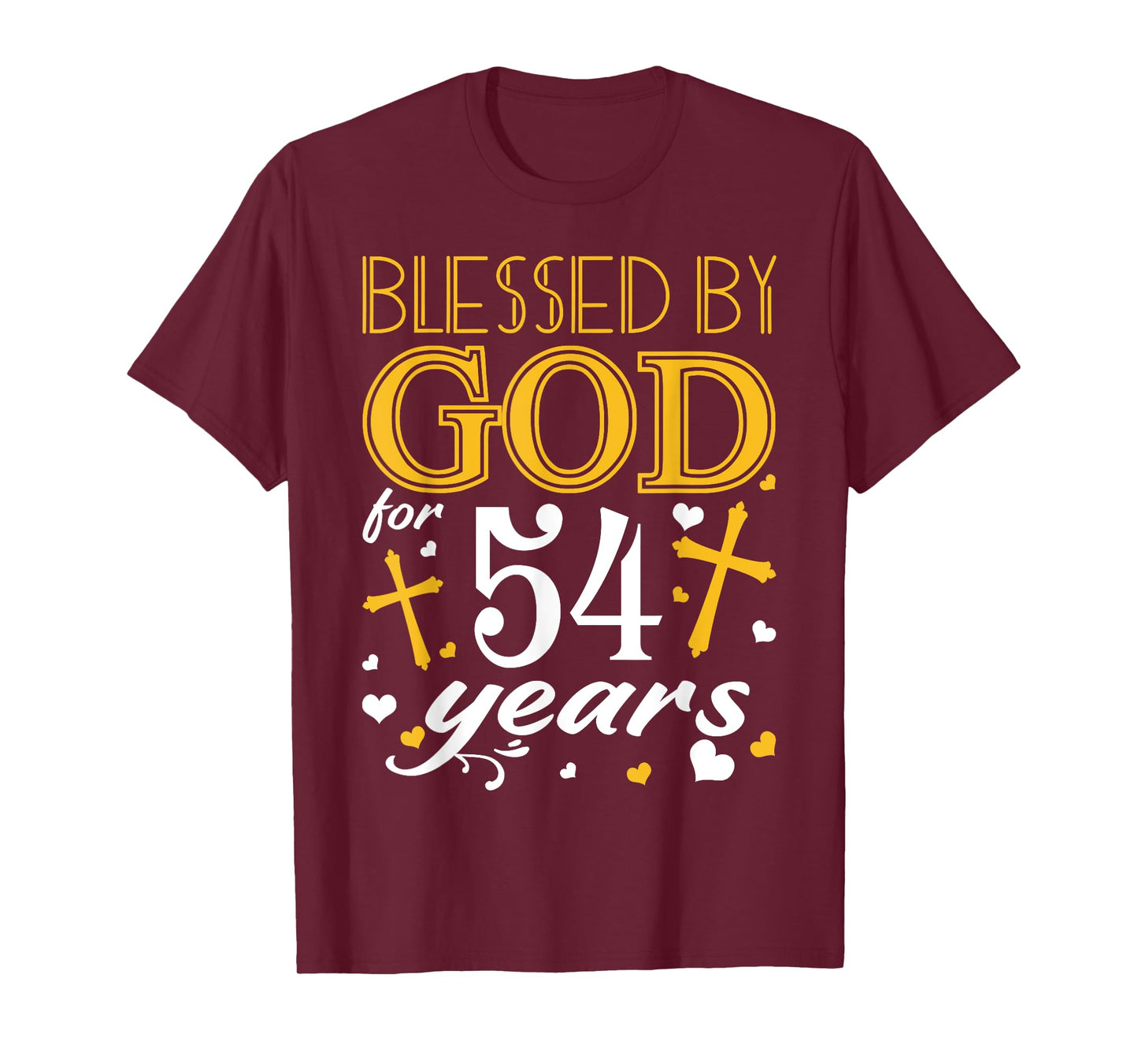 Vintage Blessed By God For 54 Years Happy 54th Birthday T-Shirt