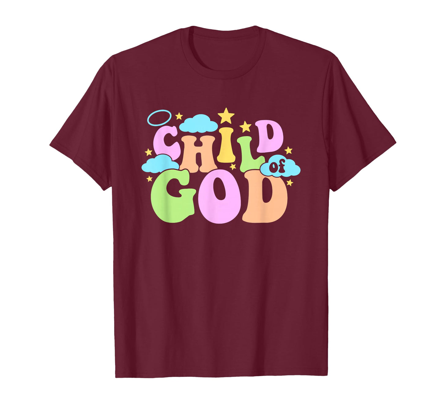 Cute Groovy Pastel Child of God Faith Saying T-Shirt