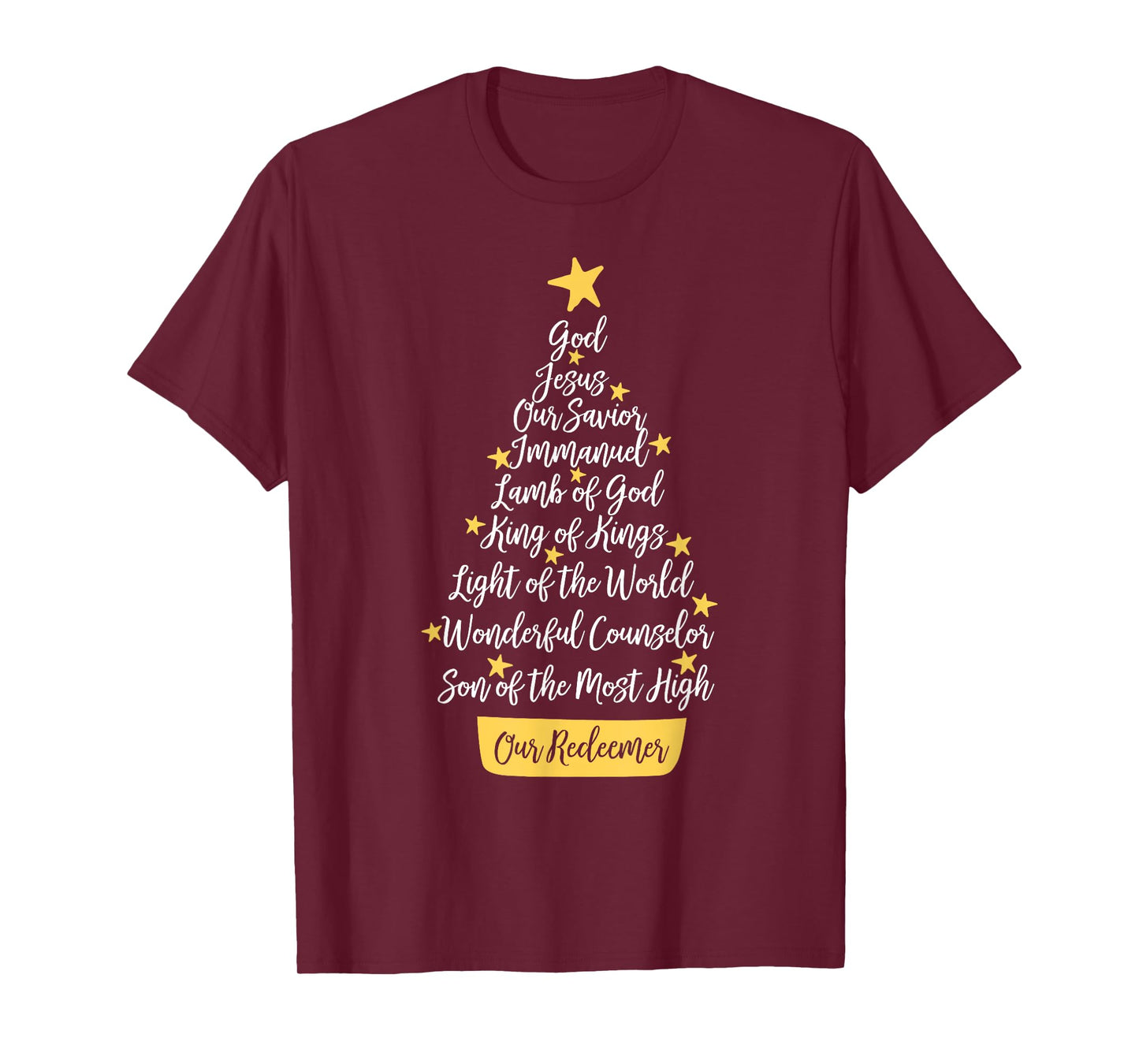 Jesus Christian Our Redeemer Xmas Tree Christmas Holiday T-Shirt