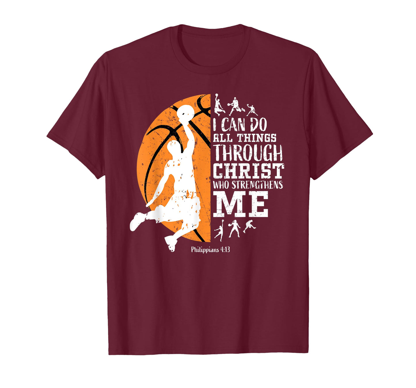 Christian Basketball Shirts Religious Athlete Gifts Verses T-Shirt