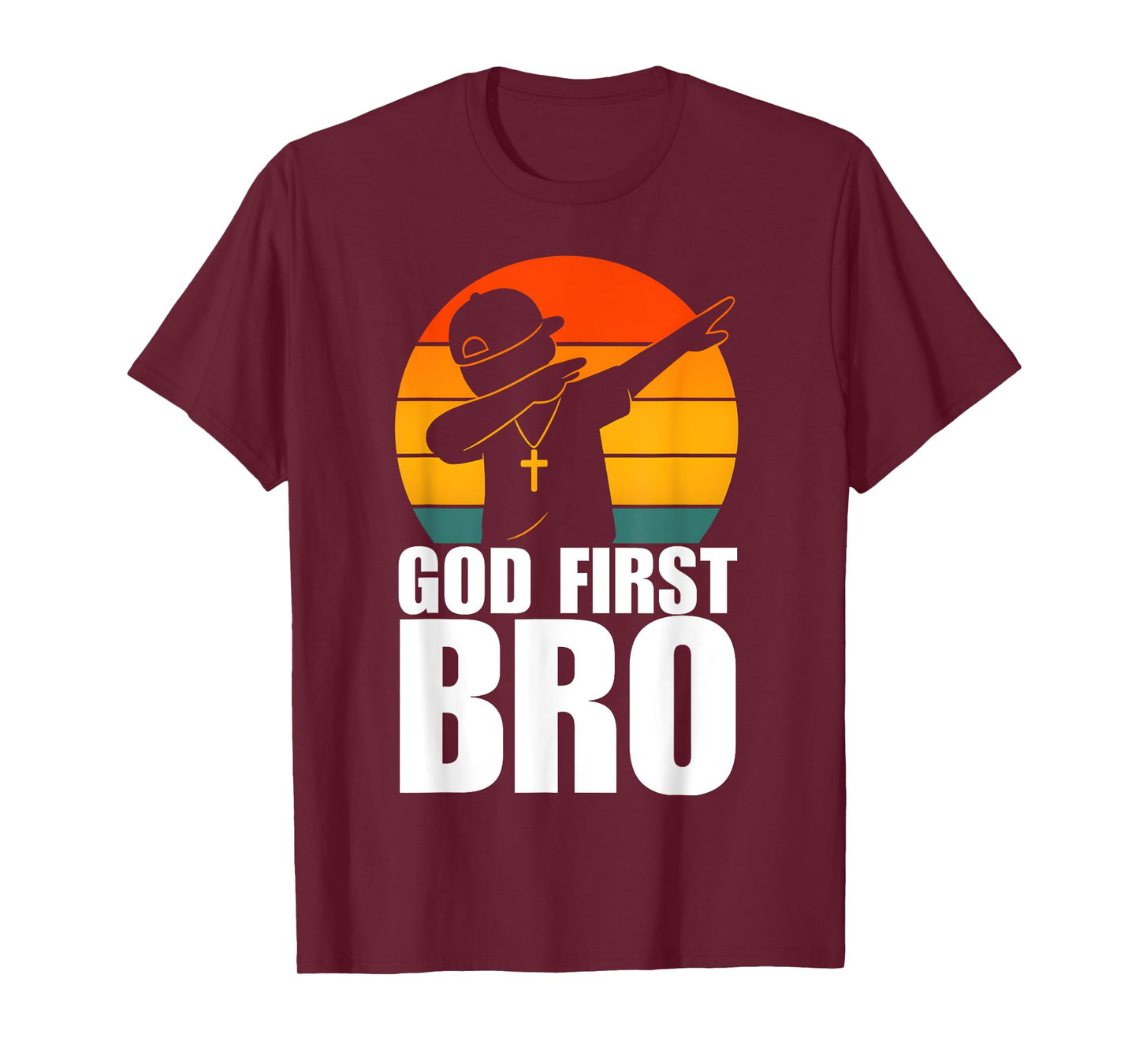 God First Bro Dabbing Boy Christian Retro Kids Boys Saying T-Shirt