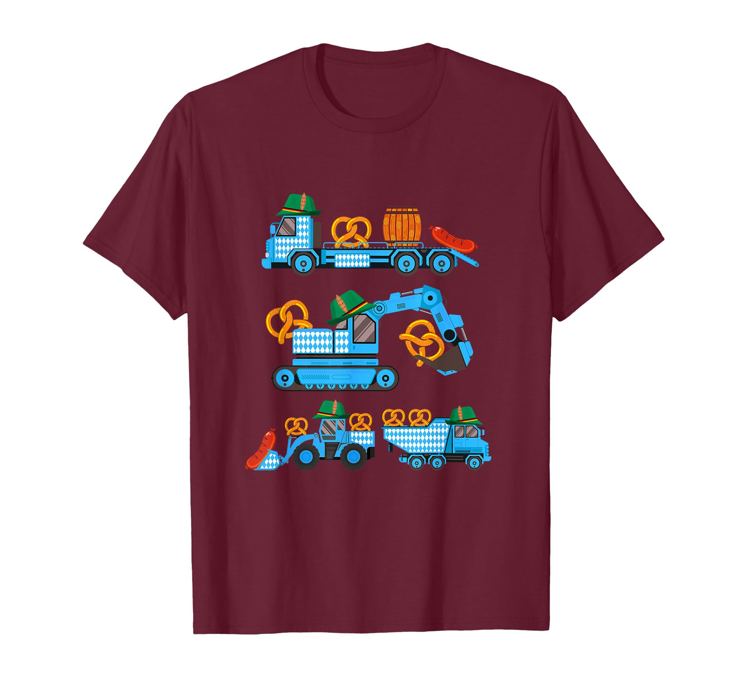 Oktoberfest Construction Vehicles German Costume Boys Kids T-Shirt