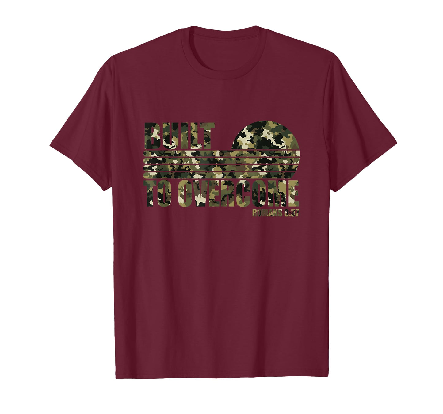 Built to Overcome Camo Christian Workout Men Women Faith Gym T-Shirt