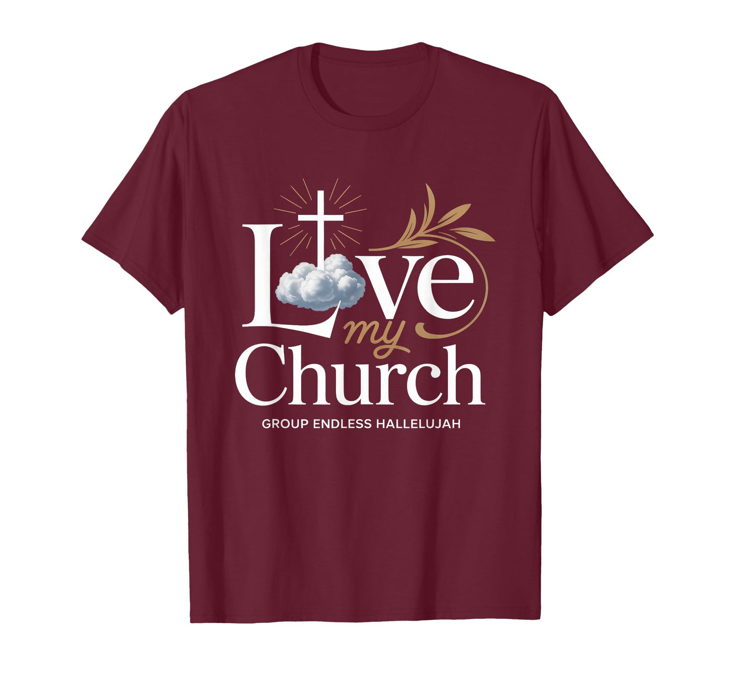 I Love My Church Cross Christian Streetwear T-Shirt