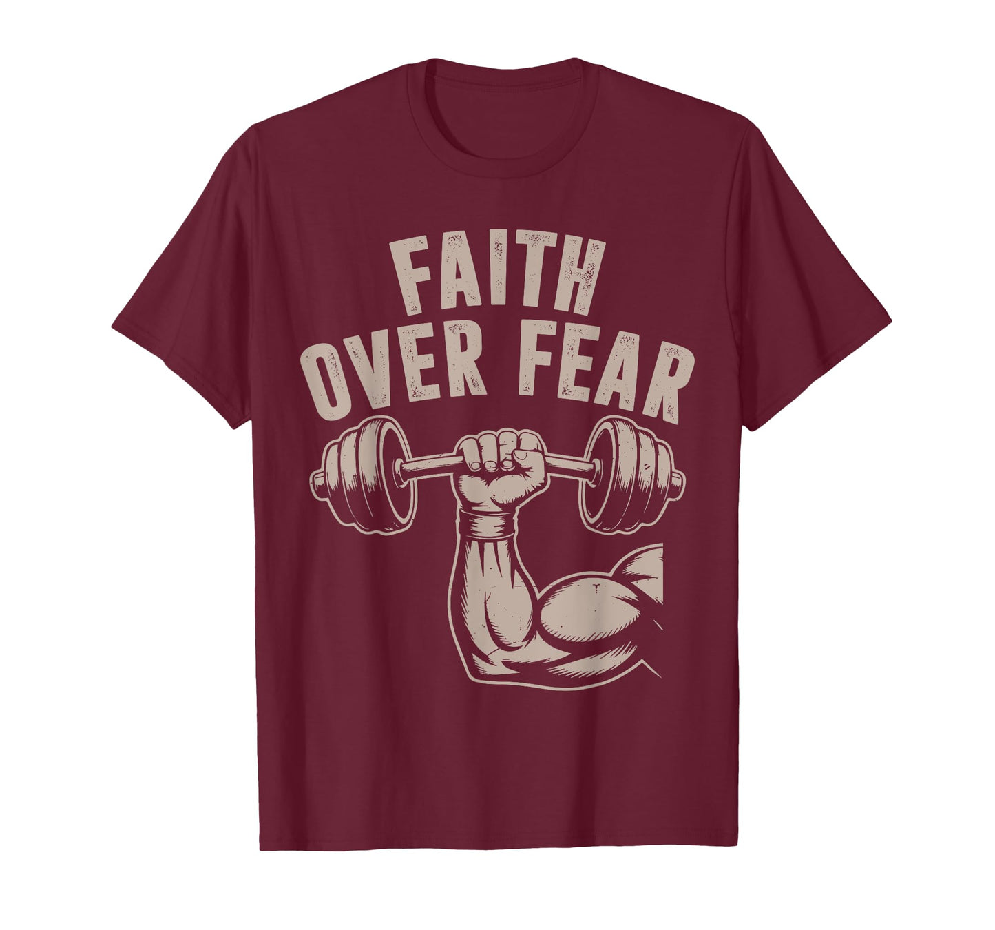 Faith Over Fear Funny Christian Workout Gym Jesus Men Women T-Shirt