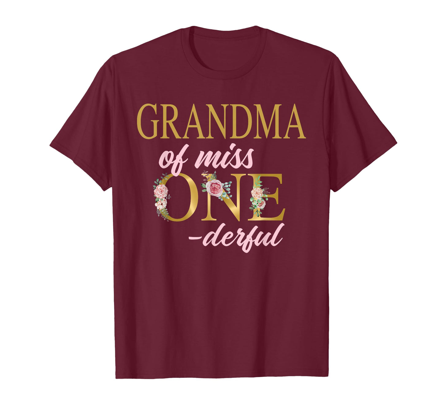 Grandma of Miss Onederful 1st Birthday First One-Derful T-Shirt