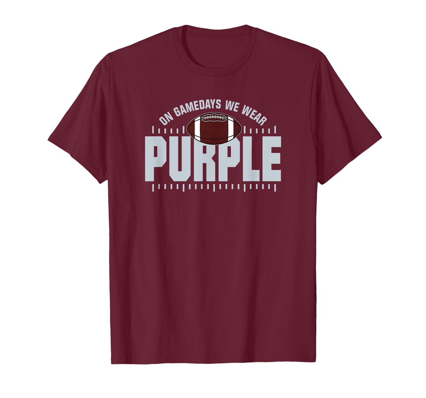 On Gamedays We Wear Purple Silver Lettering T-Shirt