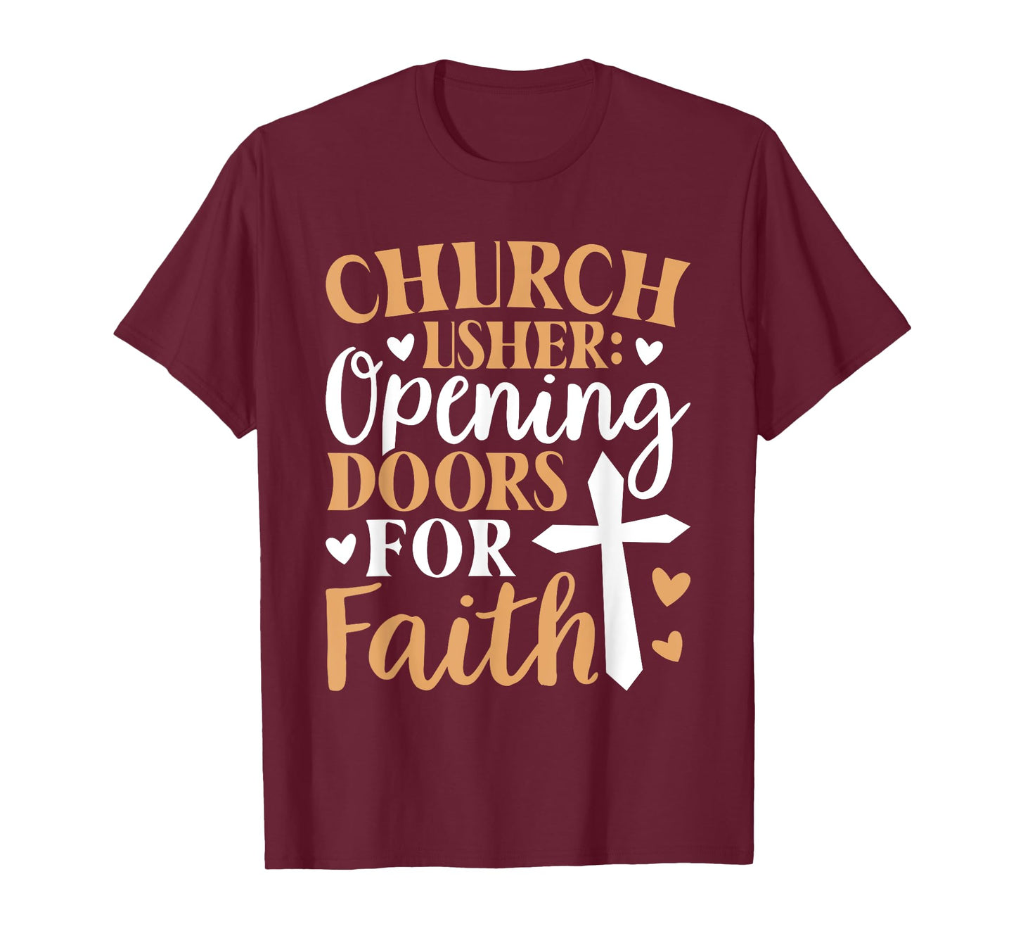 Church Usher Opening Doors For Faith Cross Catholicism T-Shirt