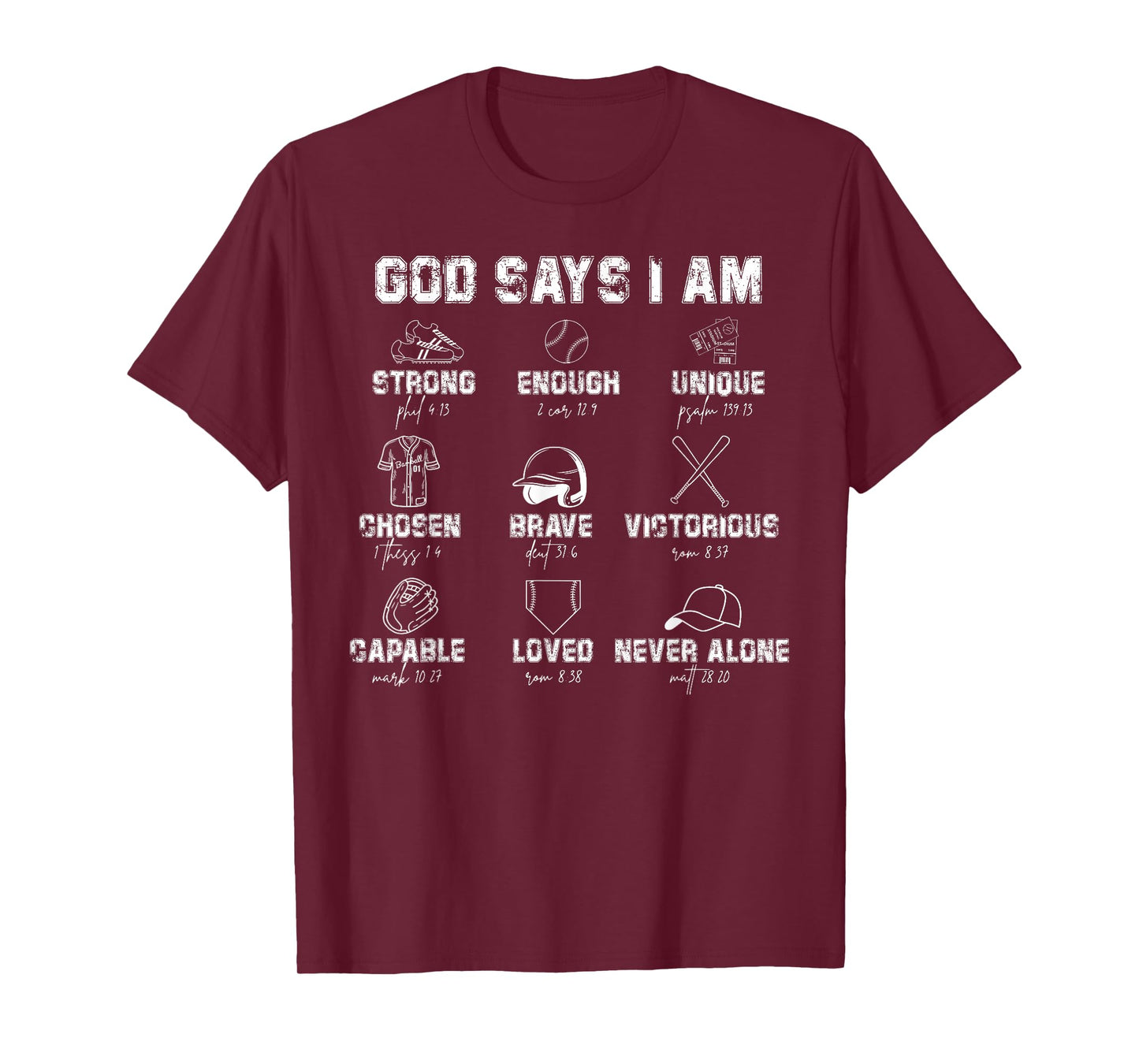 God Say I Am Baseball Christian Jesus Bible Verse Religious T-Shirt