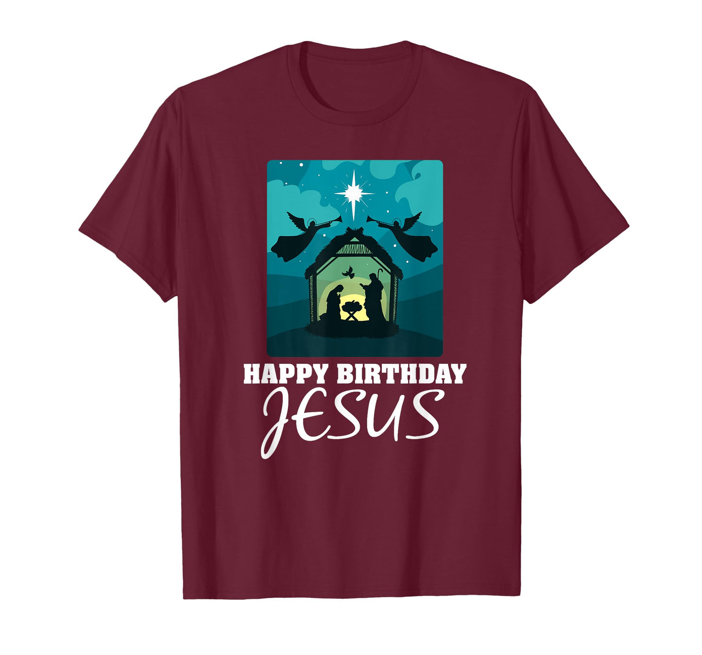 Happy Birthday Jesus - Christmas Advent Nativity Scene North T-Shirt