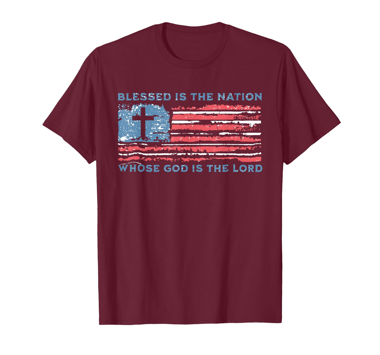 Retro Blessed Is The Nation Whose God Is The Lord Religious T-Shirt
