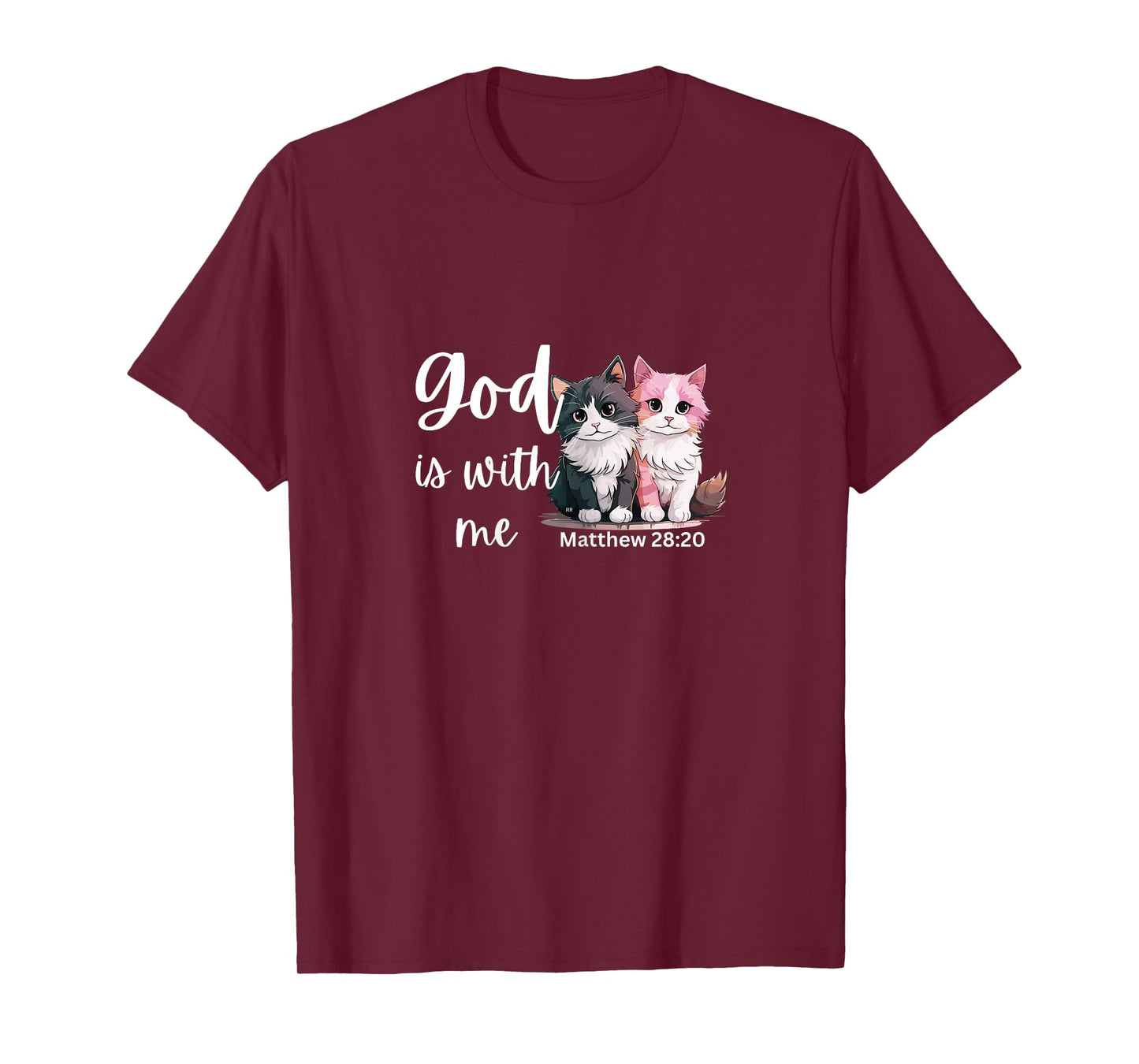 Kitty Cat for Ladies Bible Verse GOD is with ME T-Shirt