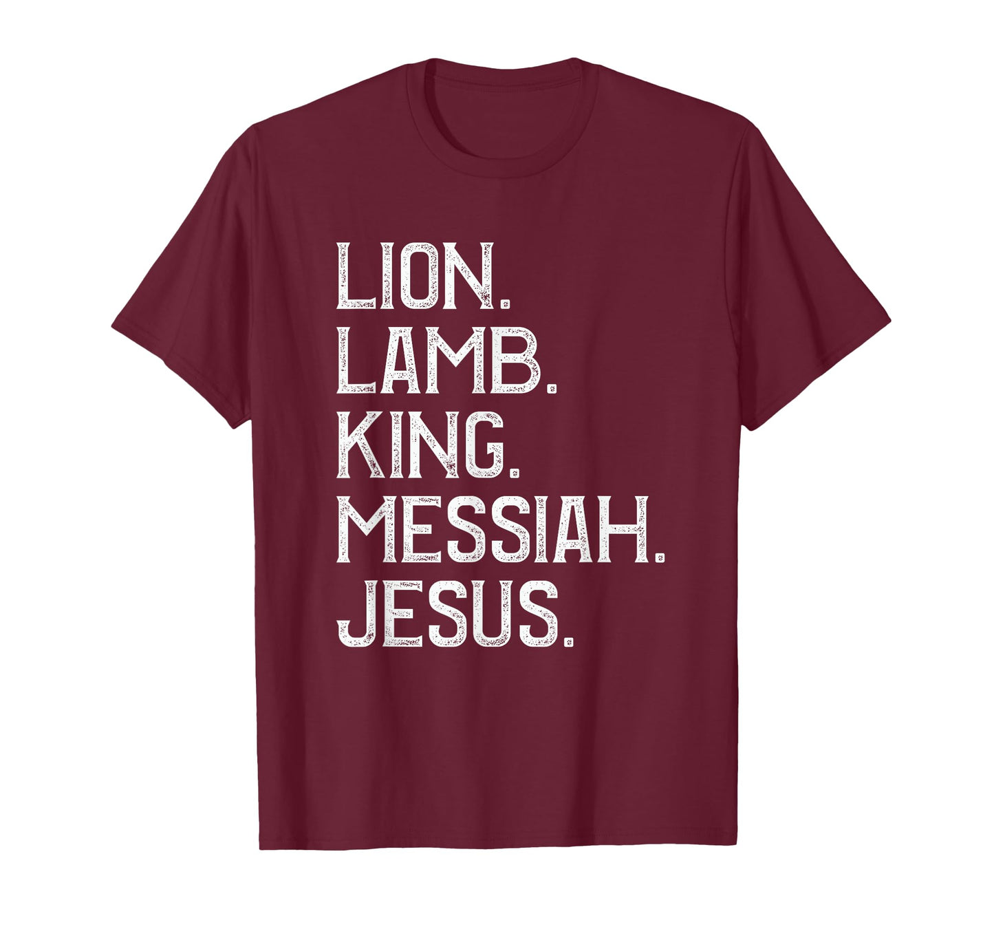 Distressed Lion Lamb King Messiah Jesus Christian Bible T-Shirt