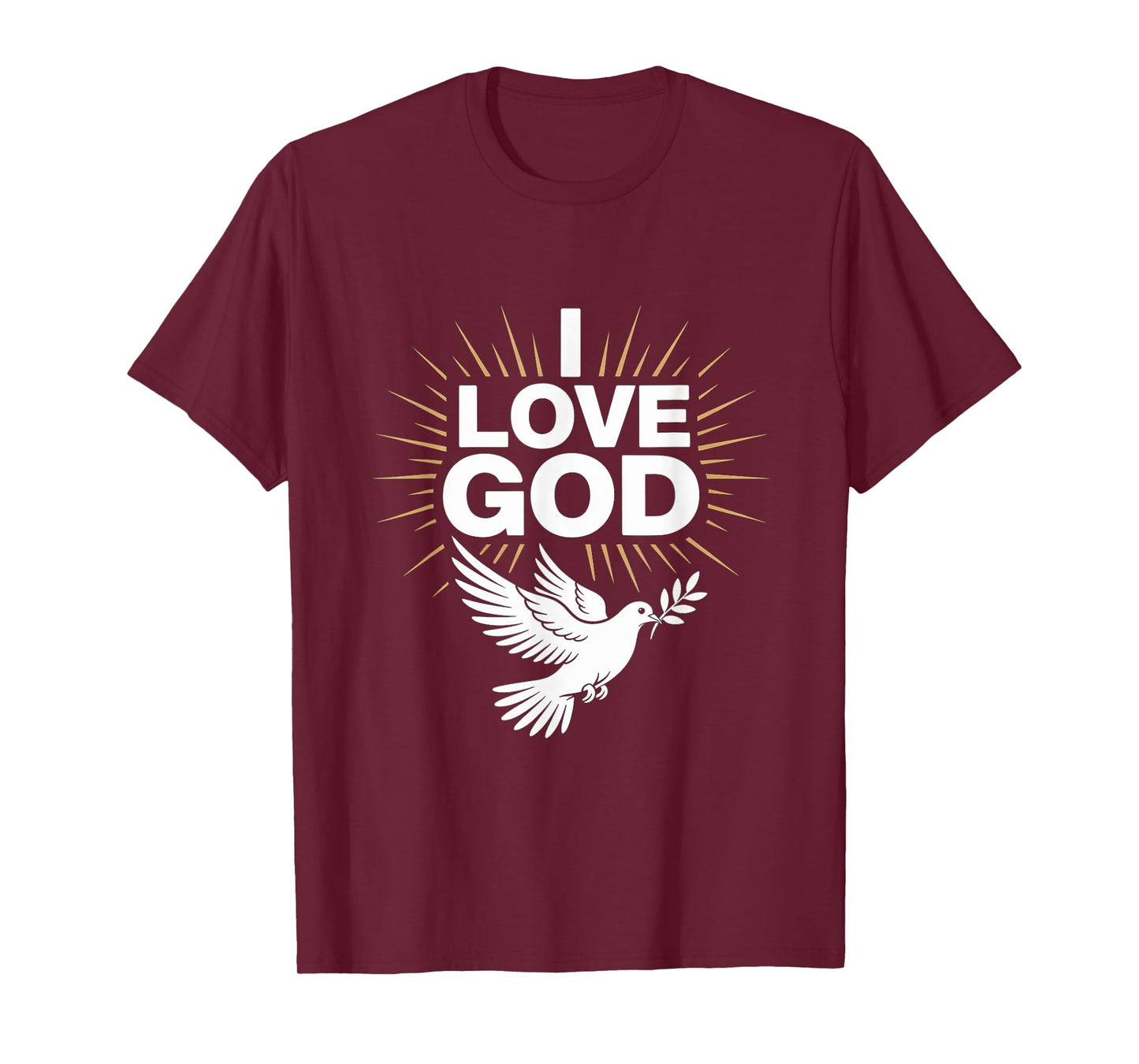 I Love God Dove Symbol Peaceful Faith T-Shirt