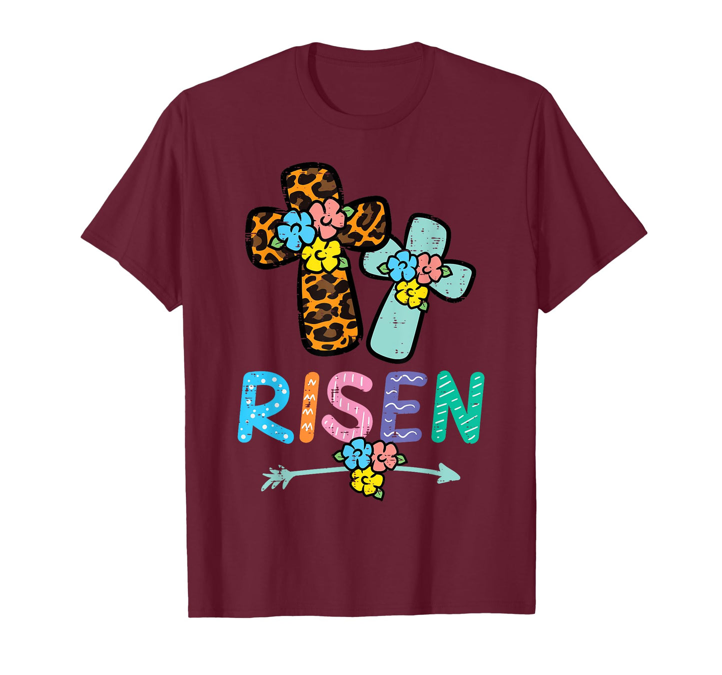 Easter Risen Jesus Cross Christian Women Girls Kids Toddler T-Shirt