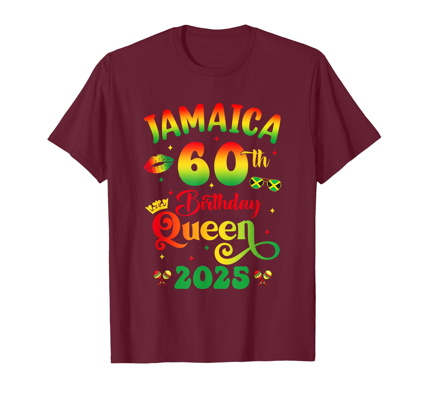 60Th Birthday Queen Jamaica Girl Matching Party 2025 T-Shirt